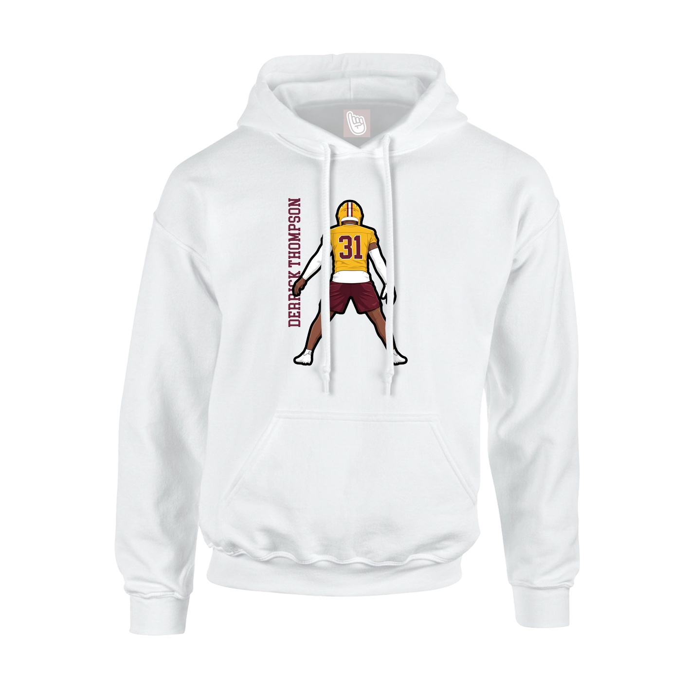 Youth Hoodie — Name Vertical in White