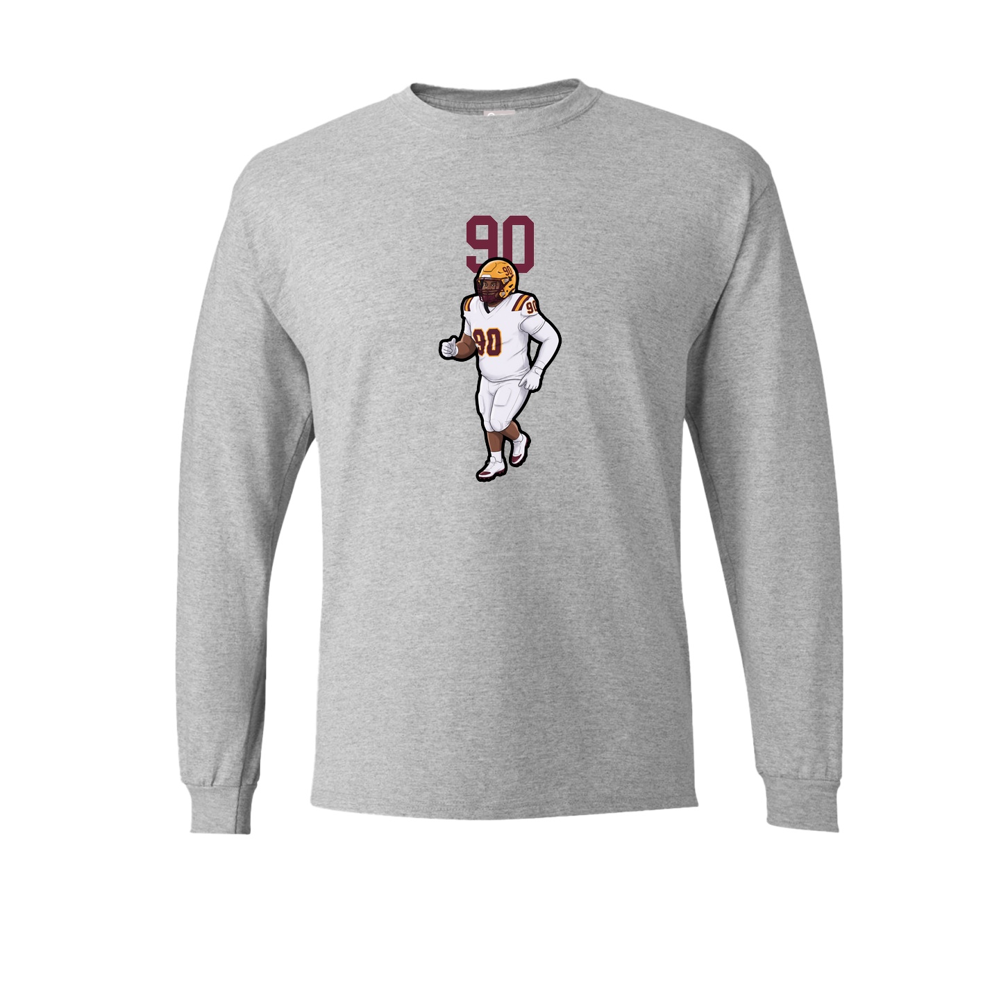 Long Sleeve Tee — Number Top in Grey