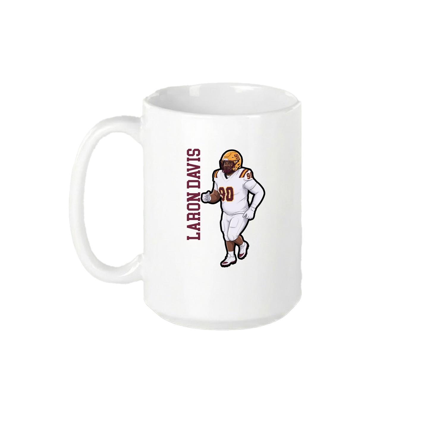 15oz Coffee Mug — Name Vertical in White