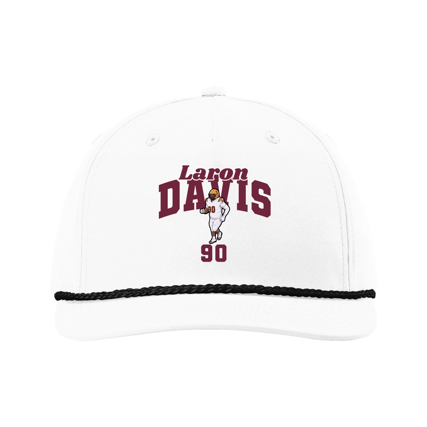 Five-Panel Classic Rope Cap — Signature Arch in White