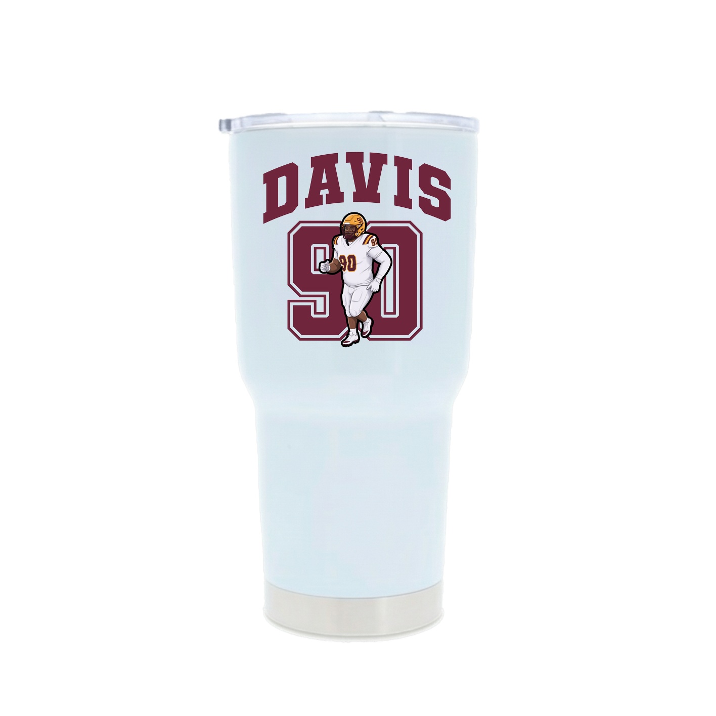 30oz Stainless Steel Tumbler — Number in White