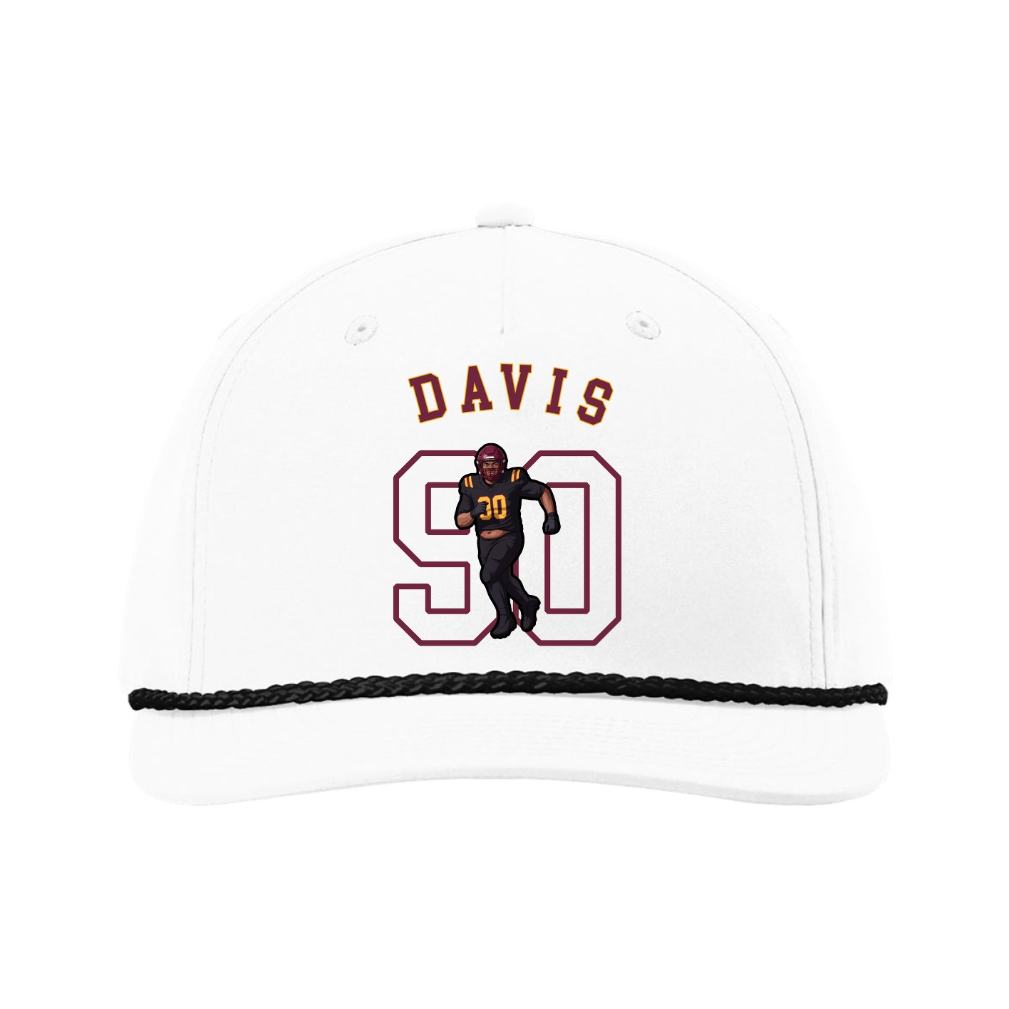 Five-Panel Classic Rope Cap — Shirsey Arch in White