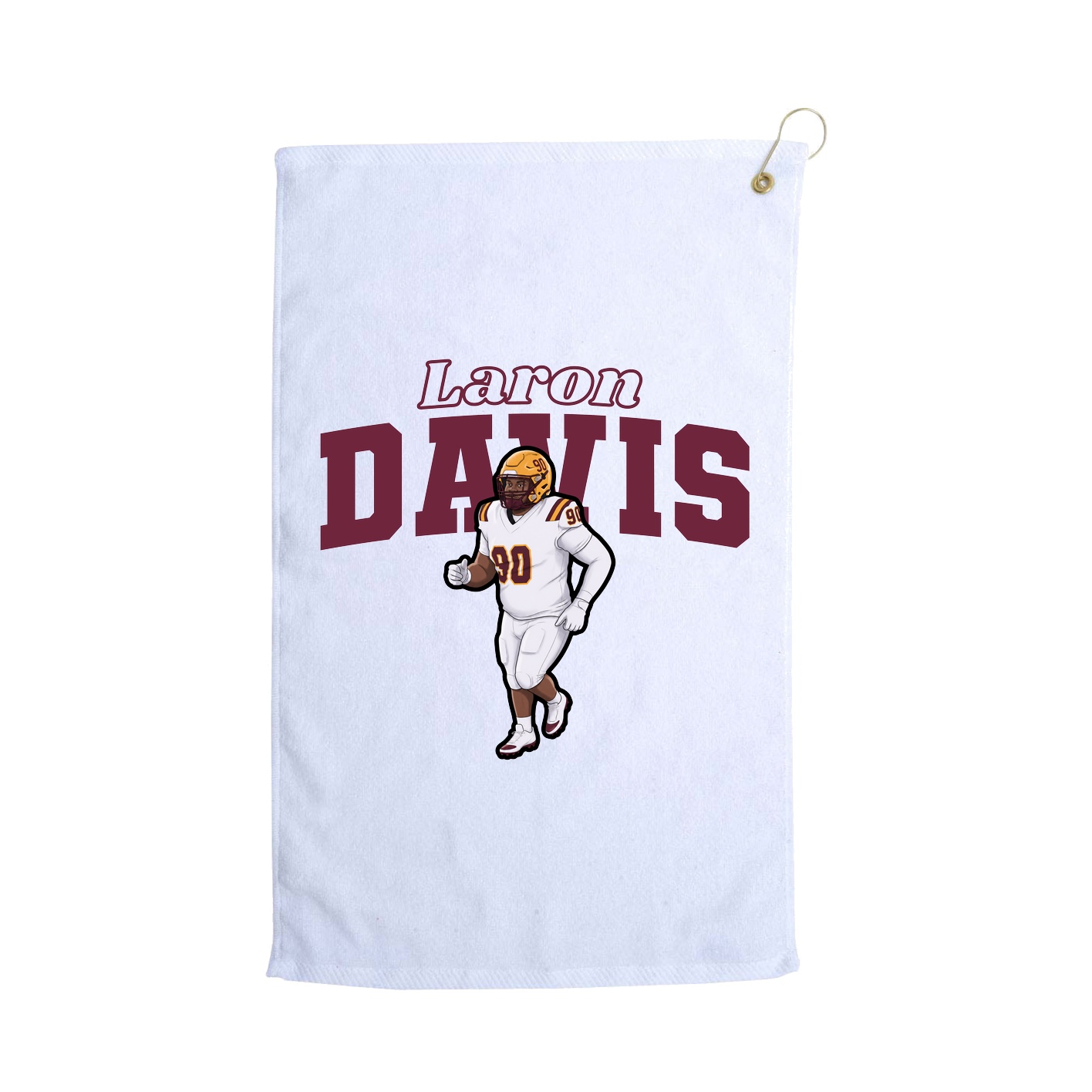 Golf Towel — Name Arch in White