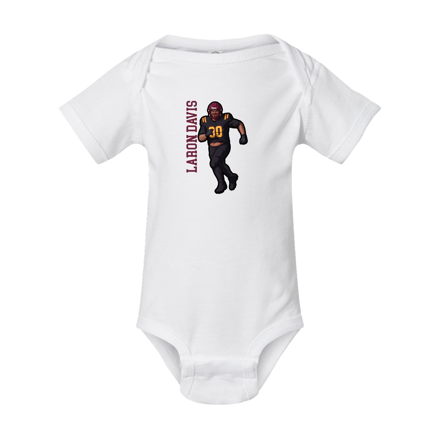 Baby Onesie — Name Vertical in White