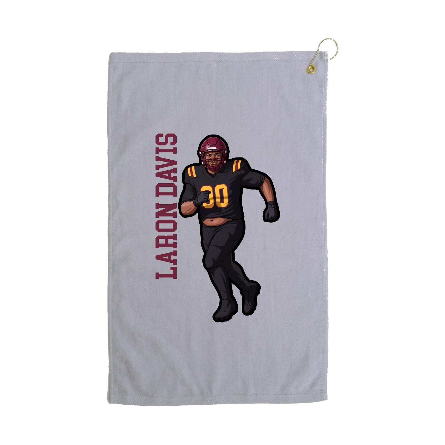 Golf Towel — Name Vertical in Grey