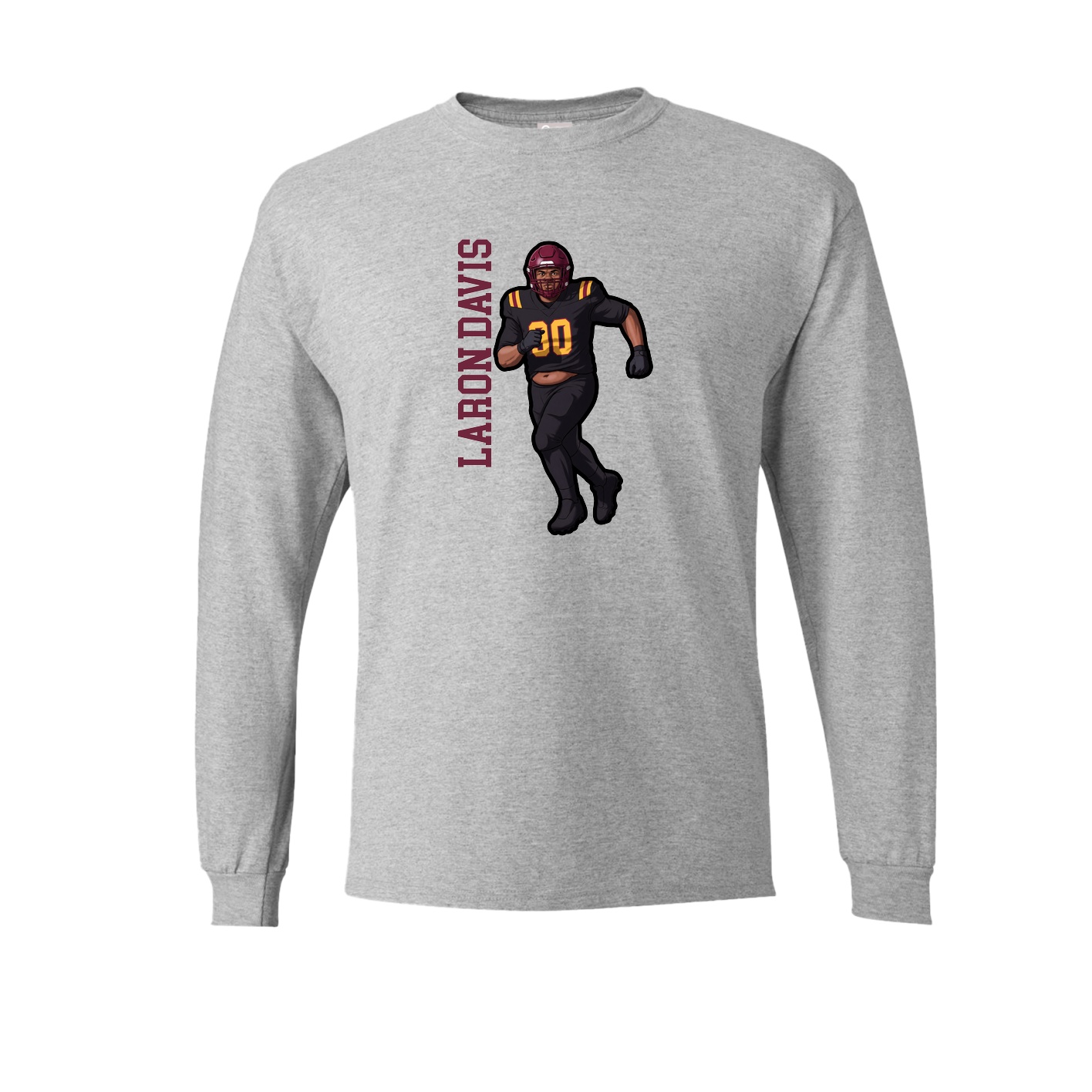 Long Sleeve Tee — Name Vertical in Grey