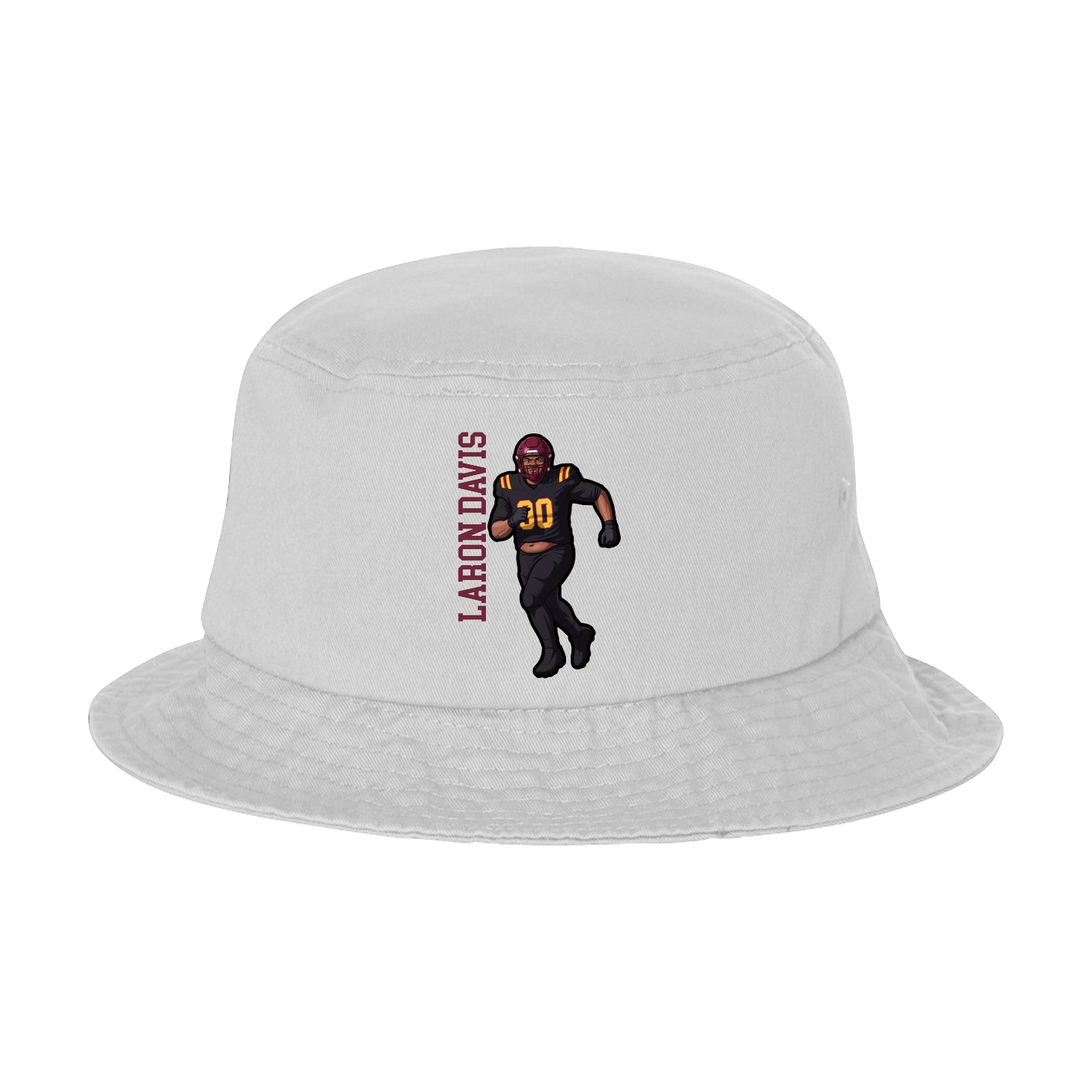 Bucket Cap — Name Vertical in White