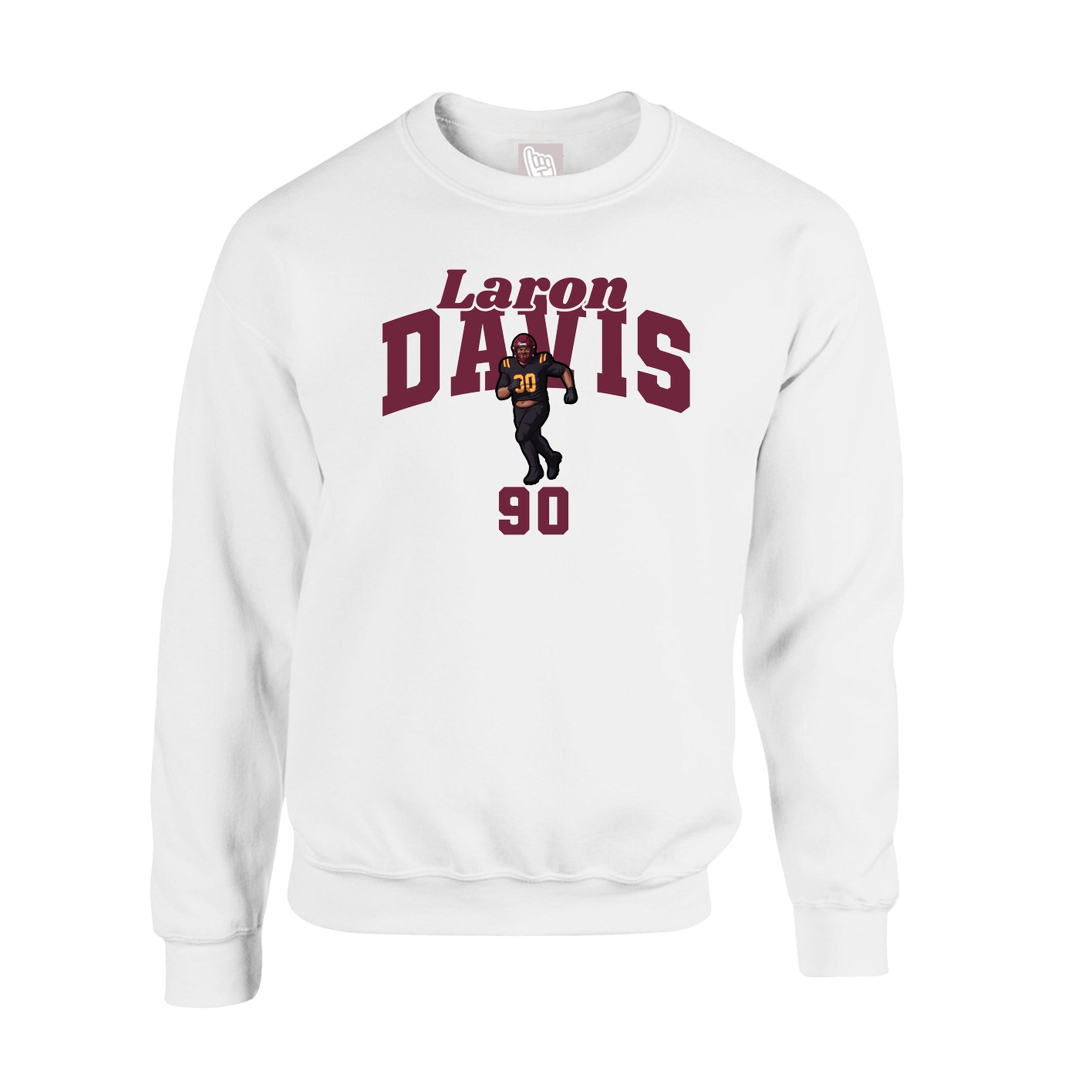 Fleece Crew — Signature Arch in White
