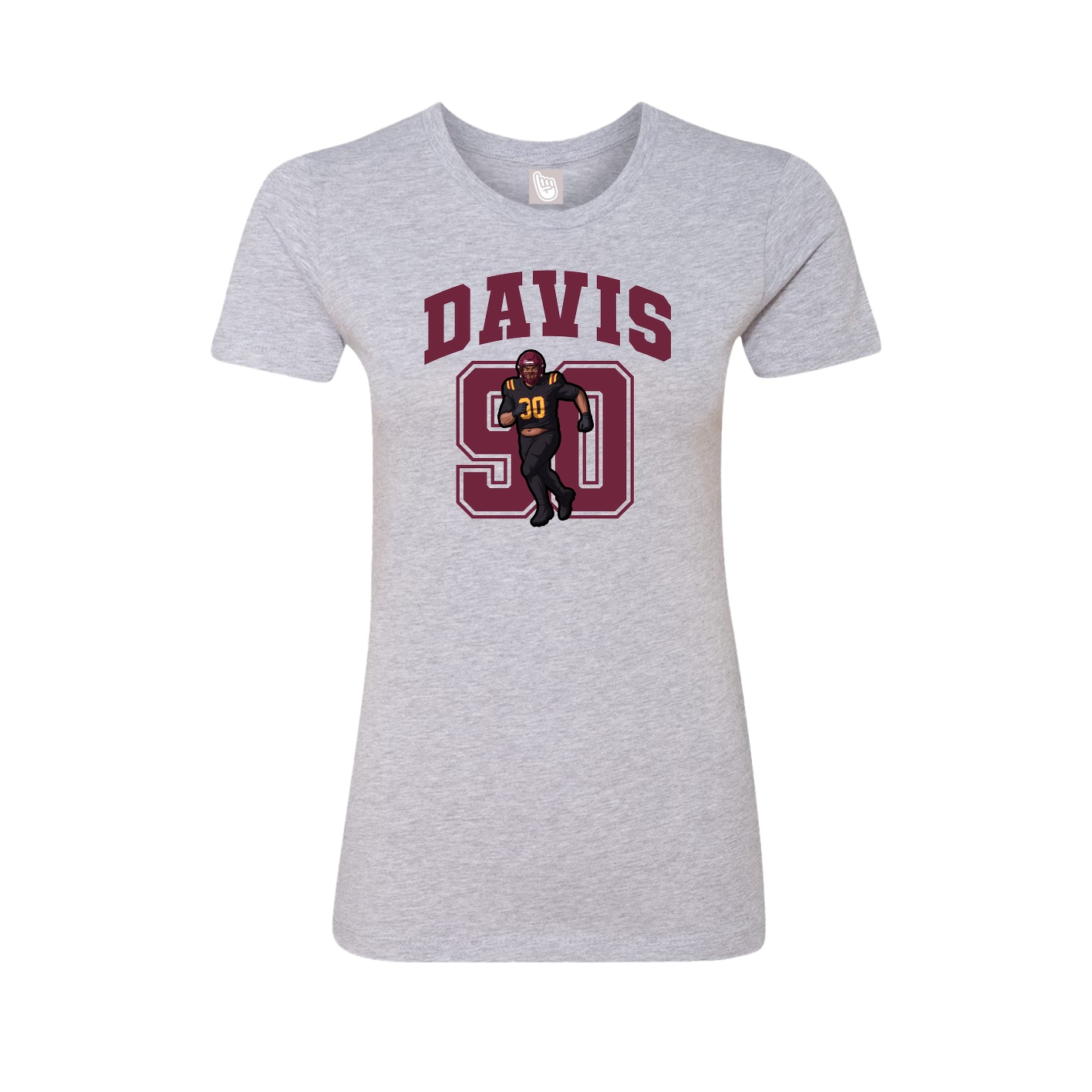 Fitted Women's Tee — Number in Grey