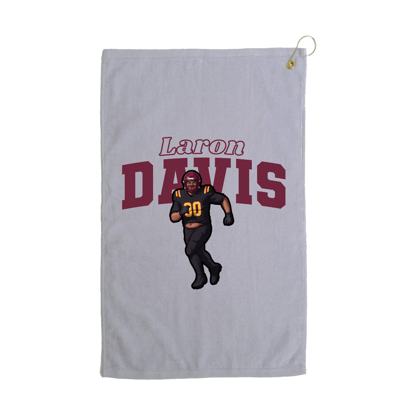 Golf Towel — Name Arch in Grey