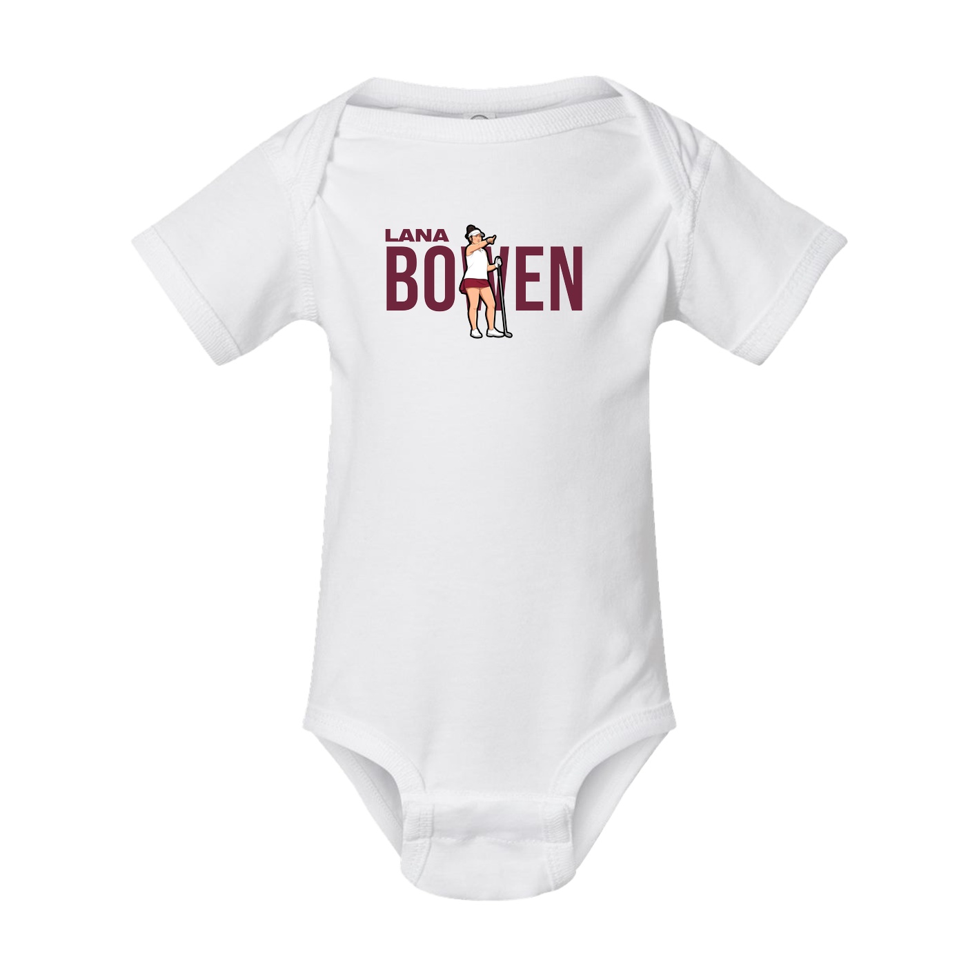 Baby Onesie — Player Name in White