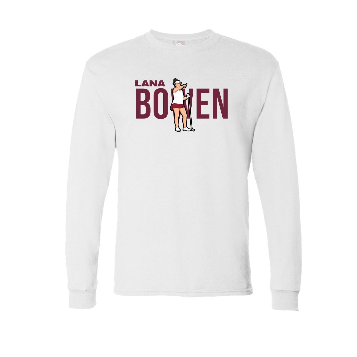 Long Sleeve Tee — Player Name in White