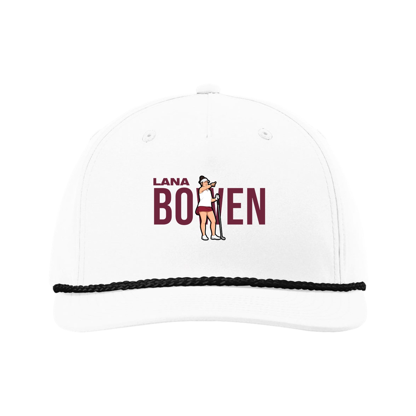 Five-Panel Classic Rope Cap — Player Name in White