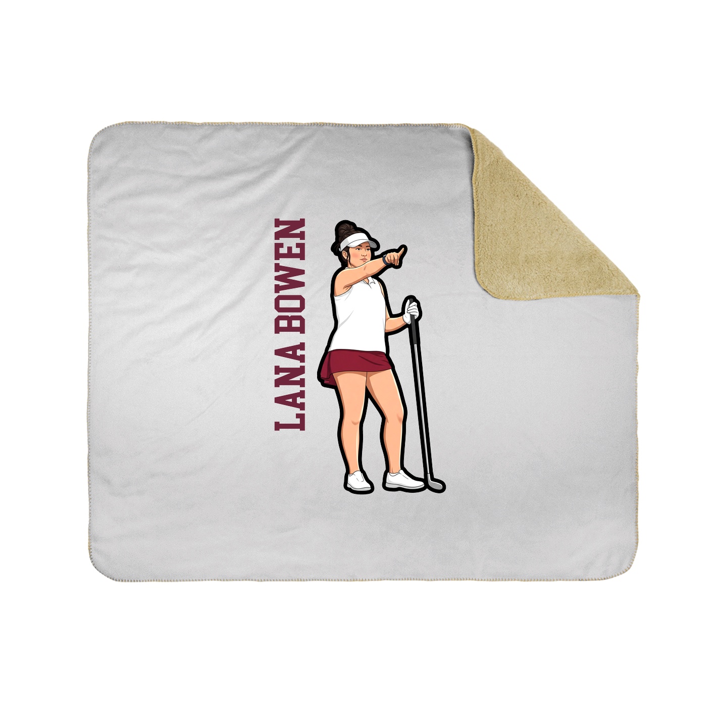 Throw Blanket — Name Vertical in White