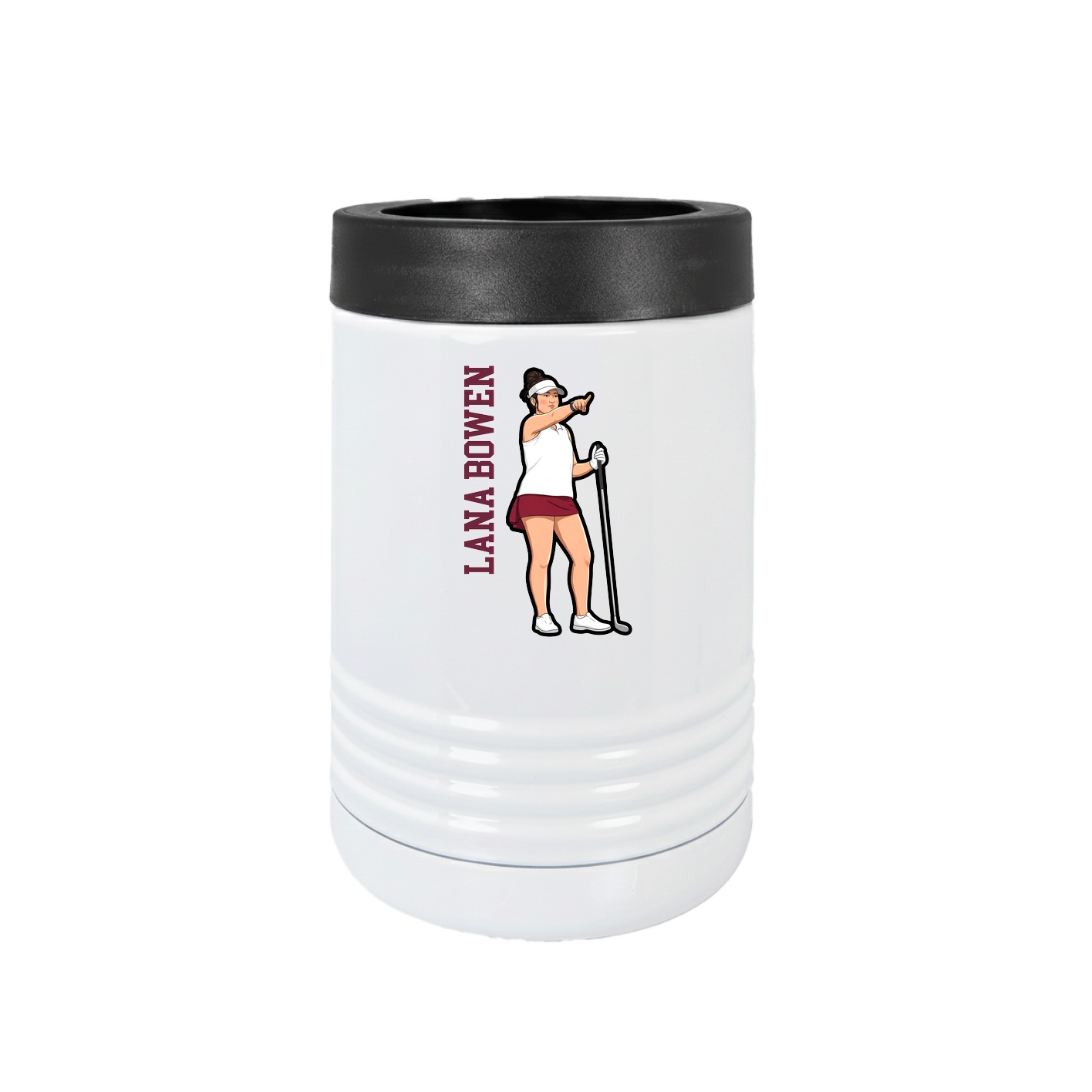 Beverage Holder — Name Vertical in White