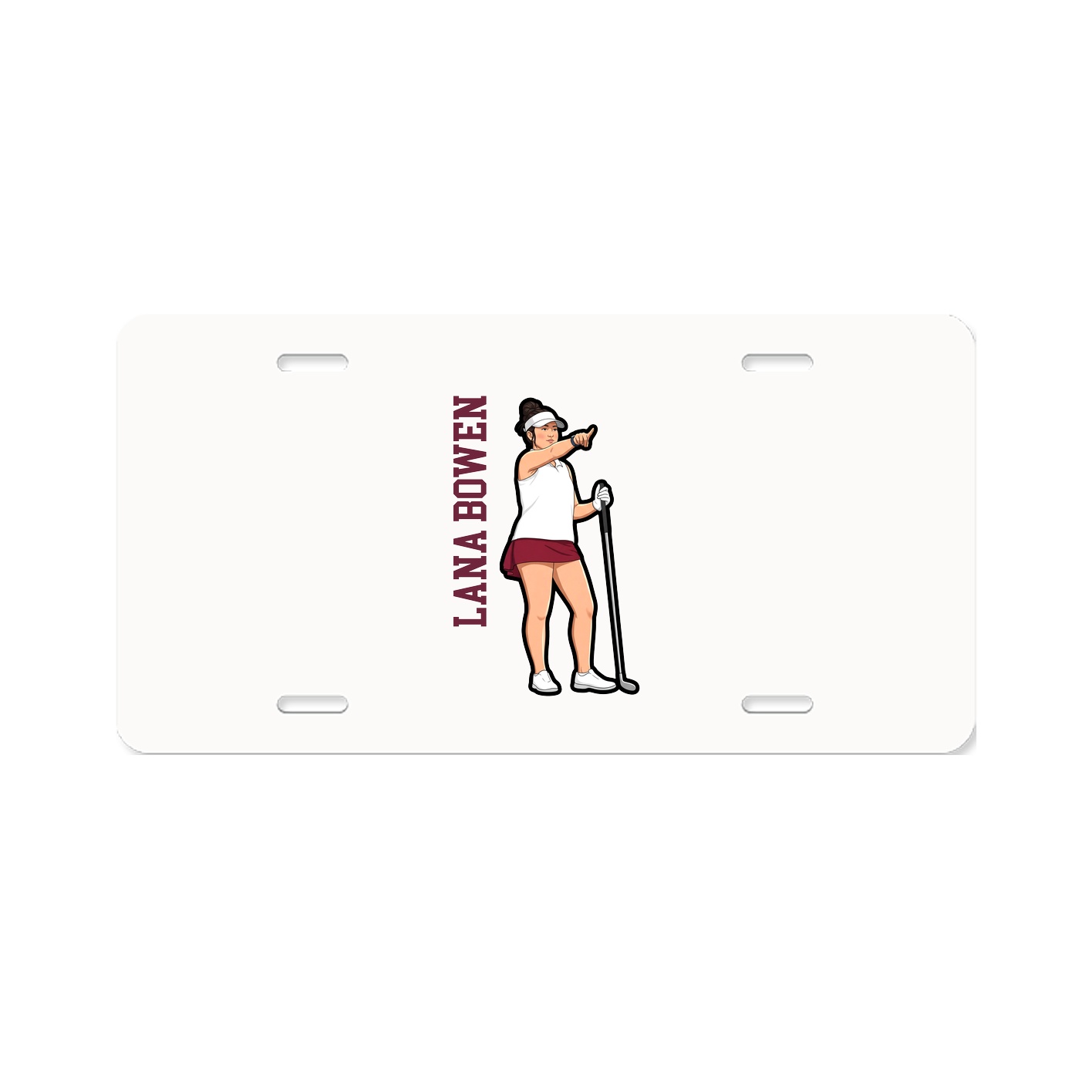License Plate — Name Vertical in Classic