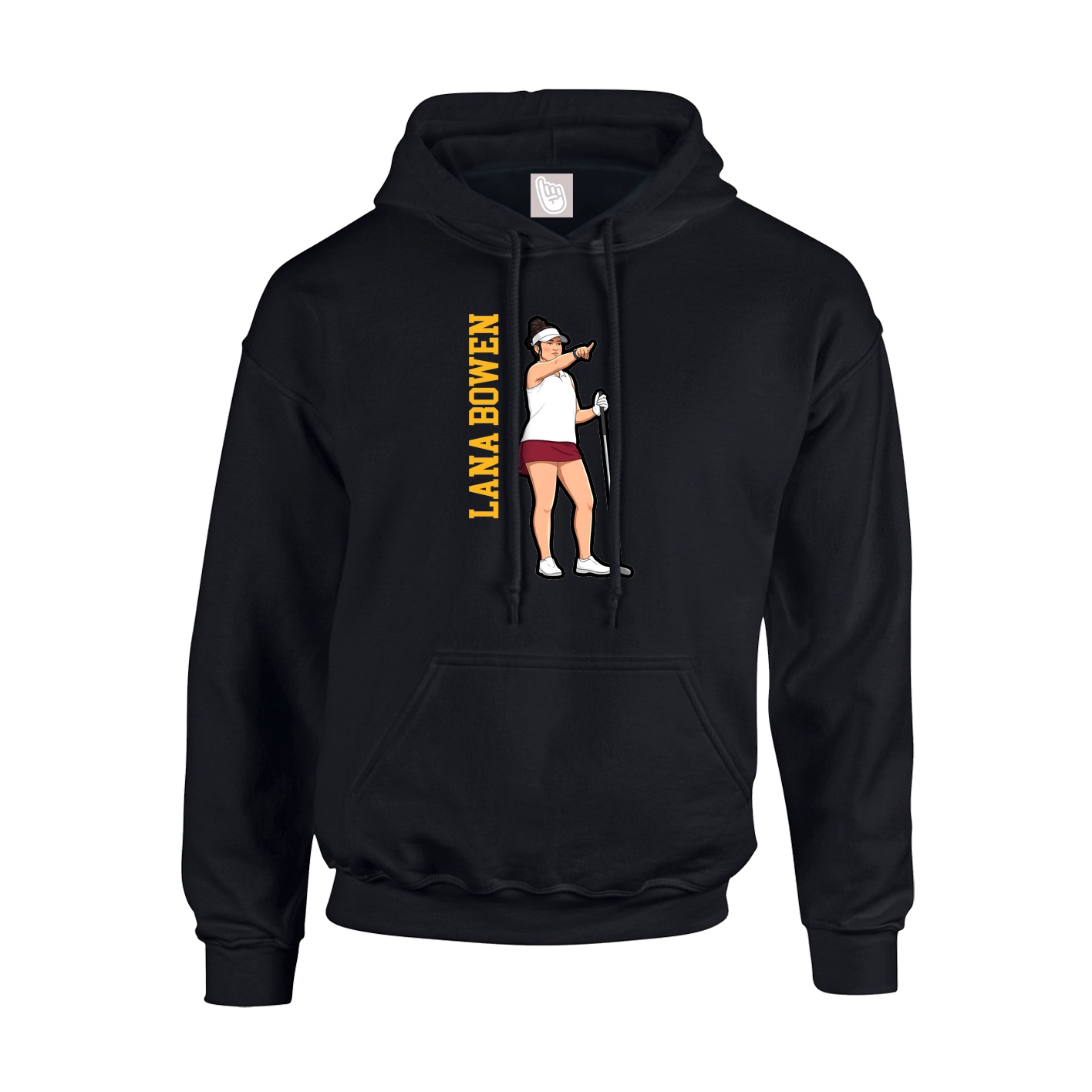 Hoodie — Name Vertical in Black