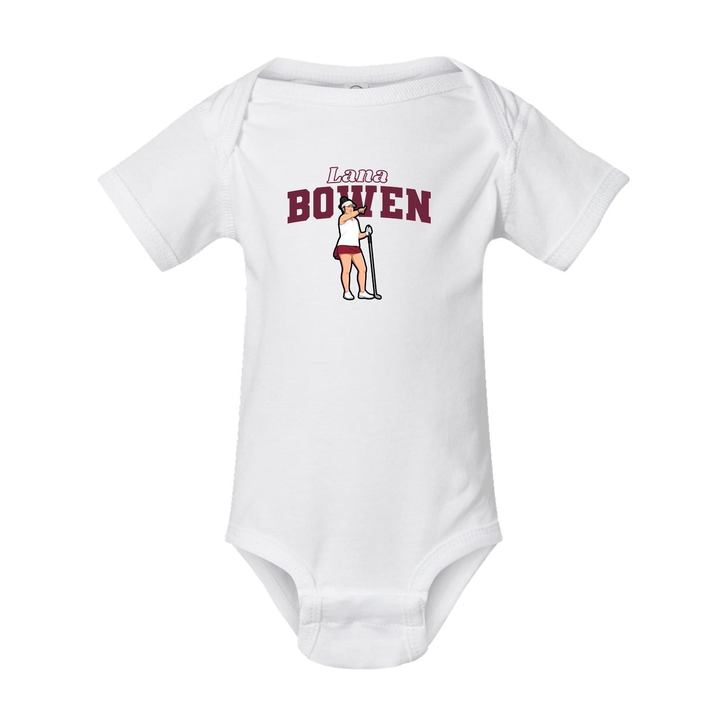 Baby Onesie — Name Arch in White