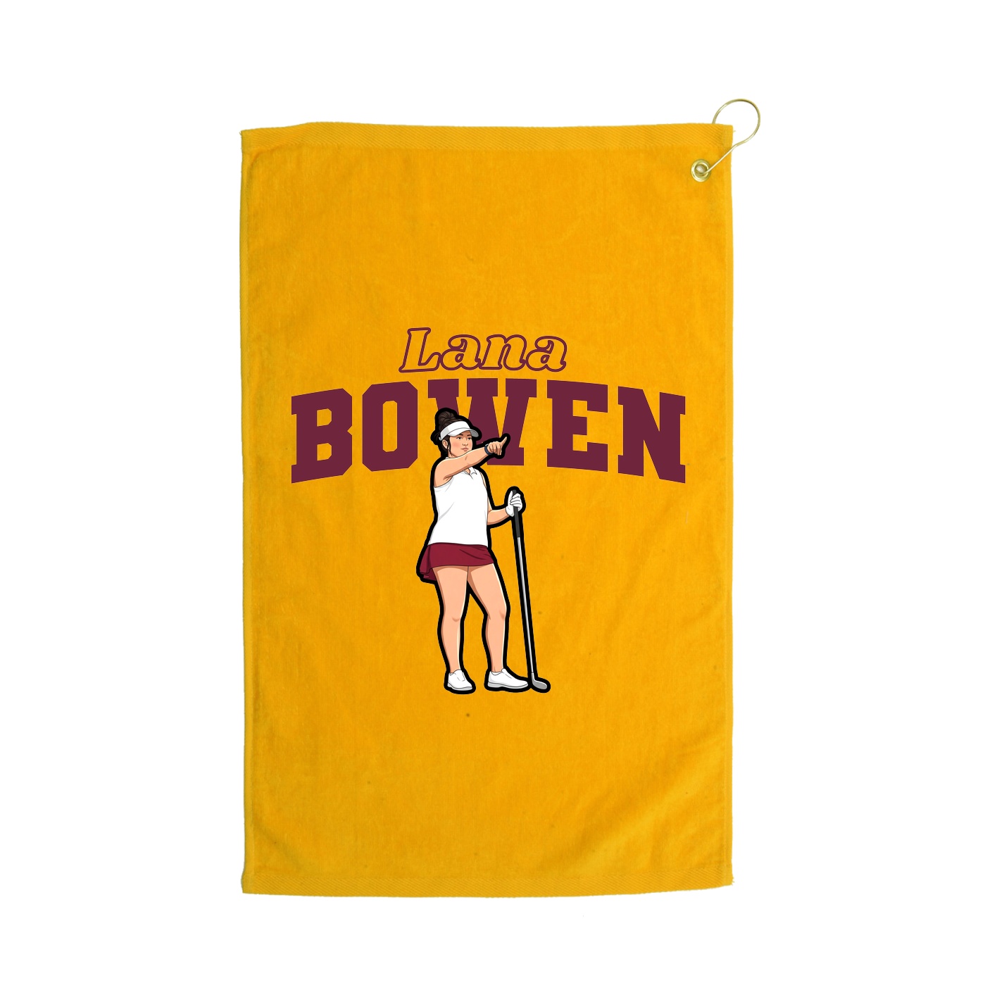 Golf Towel — Name Arch in Gold