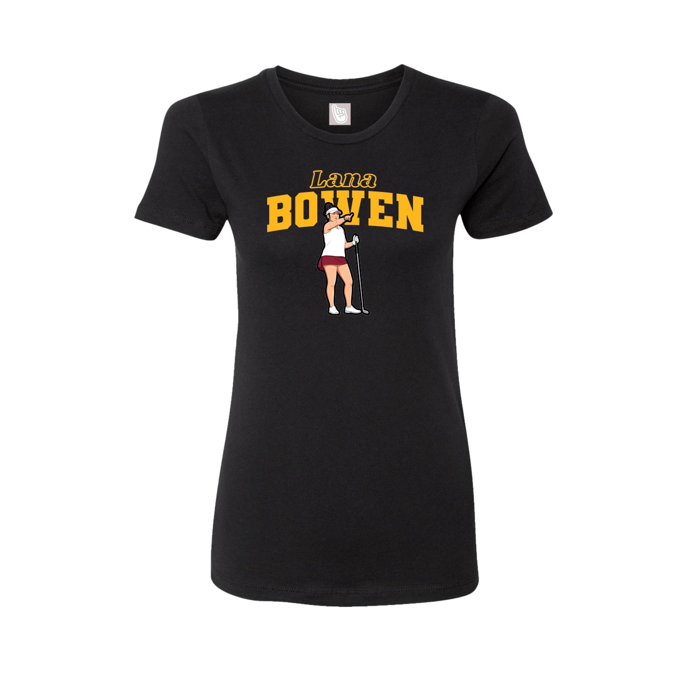 Fitted Women's Tee — Name Arch in Black
