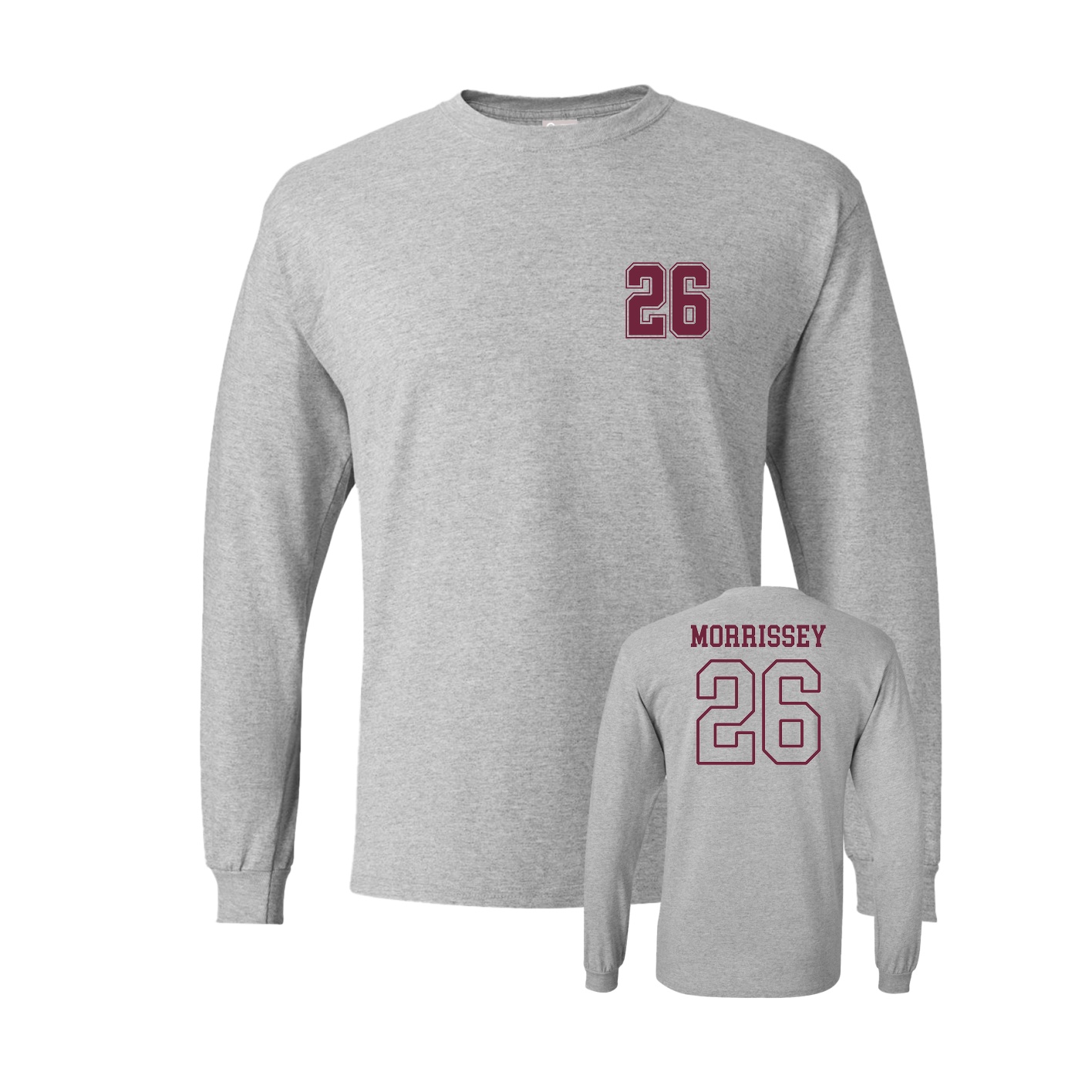 Long Sleeve Tee — Chest Back in Grey