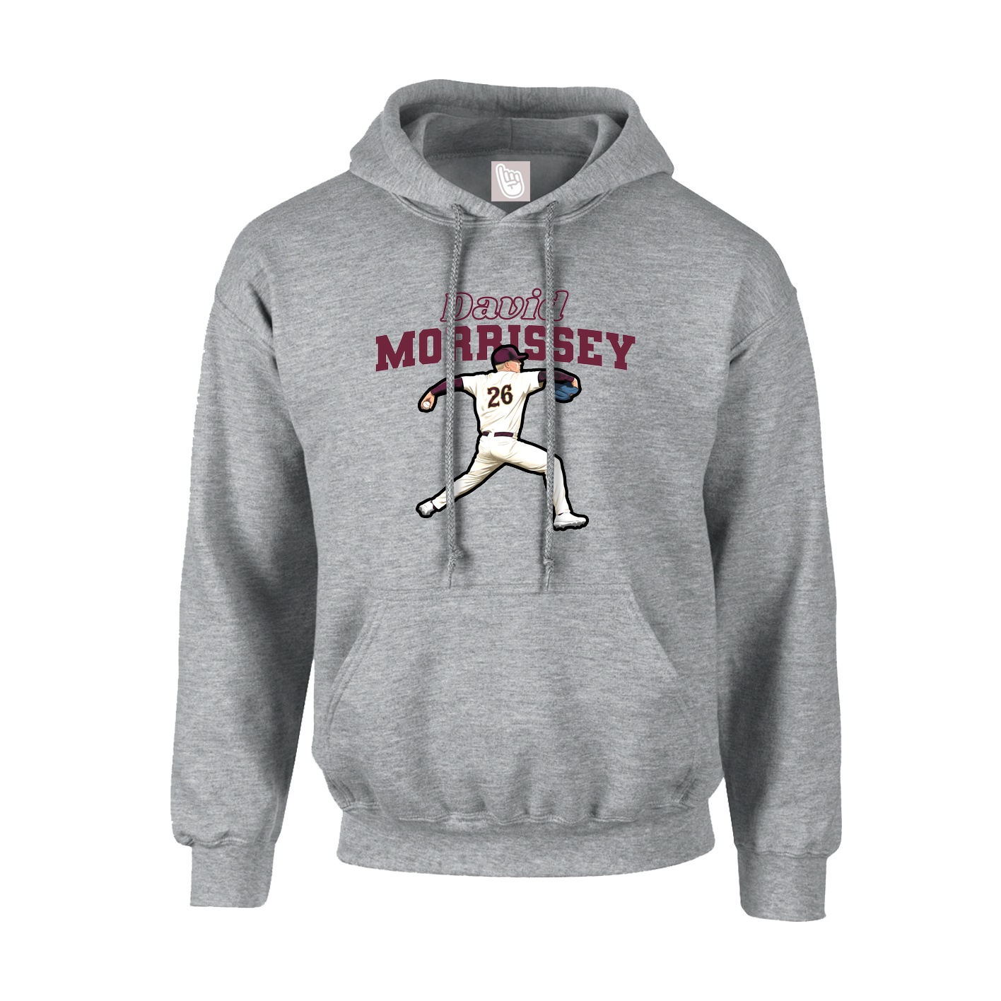 Youth Hoodie — Name Arch in Grey