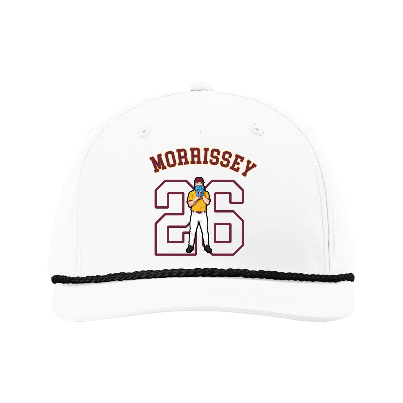 Five-Panel Classic Rope Cap — Shirsey Arch in White