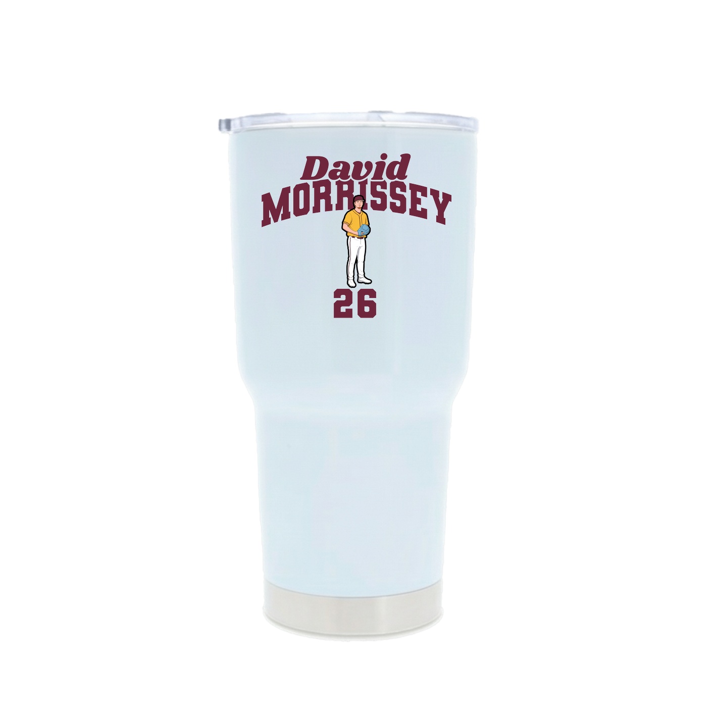 30oz Stainless Steel Tumbler — Signature Arch in White