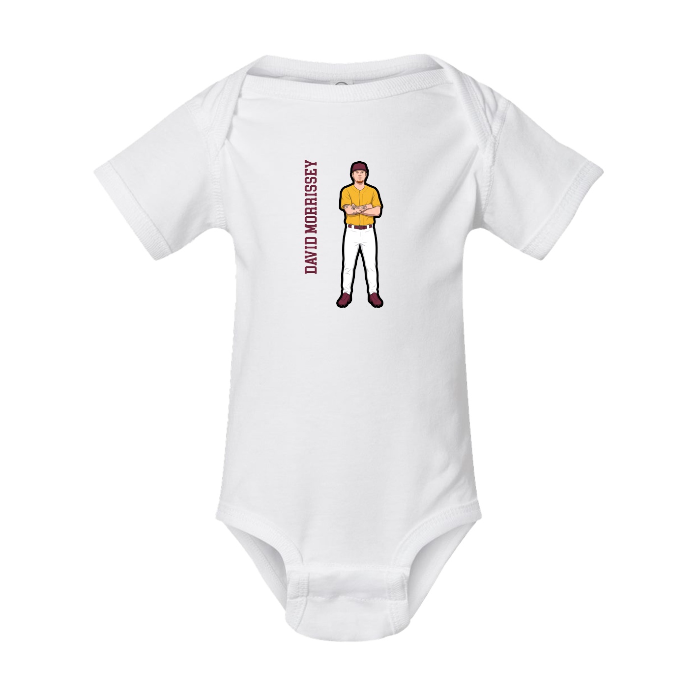 Baby Onesie — Name Vertical in White
