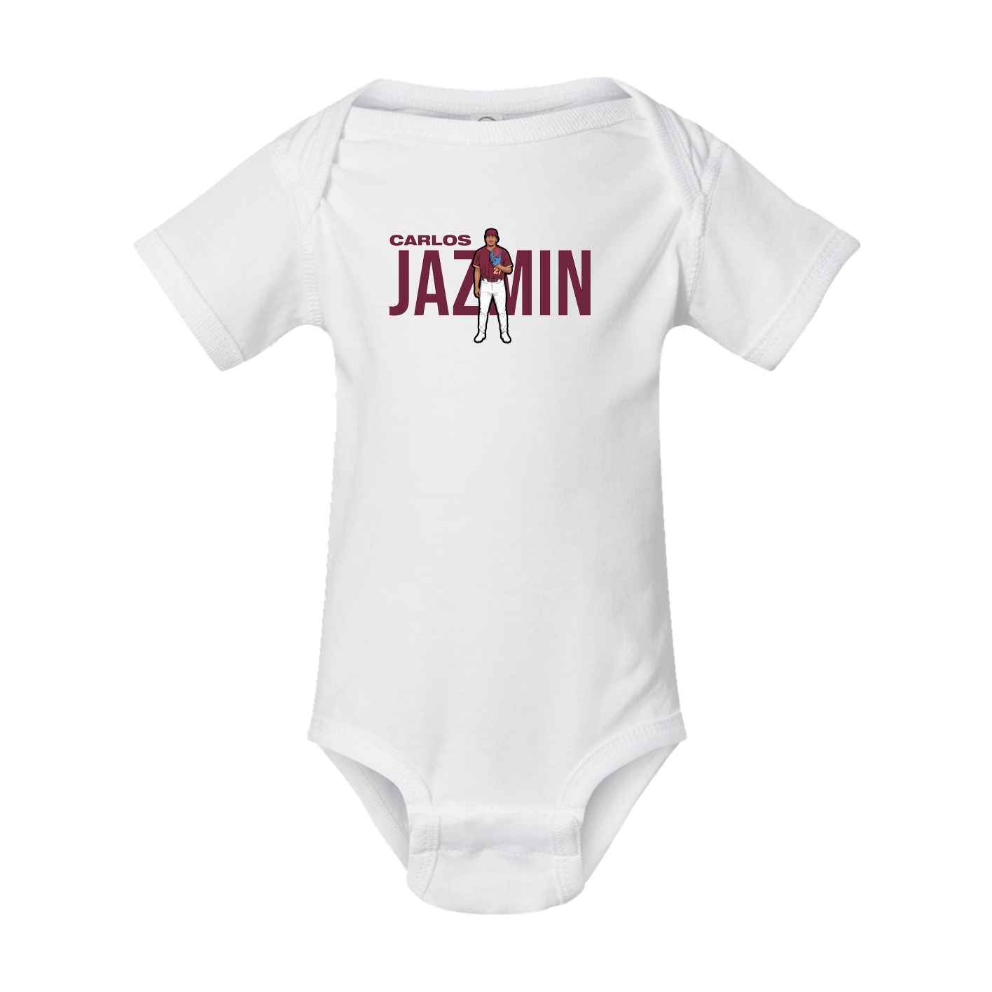 Baby Onesie — Player Name in White