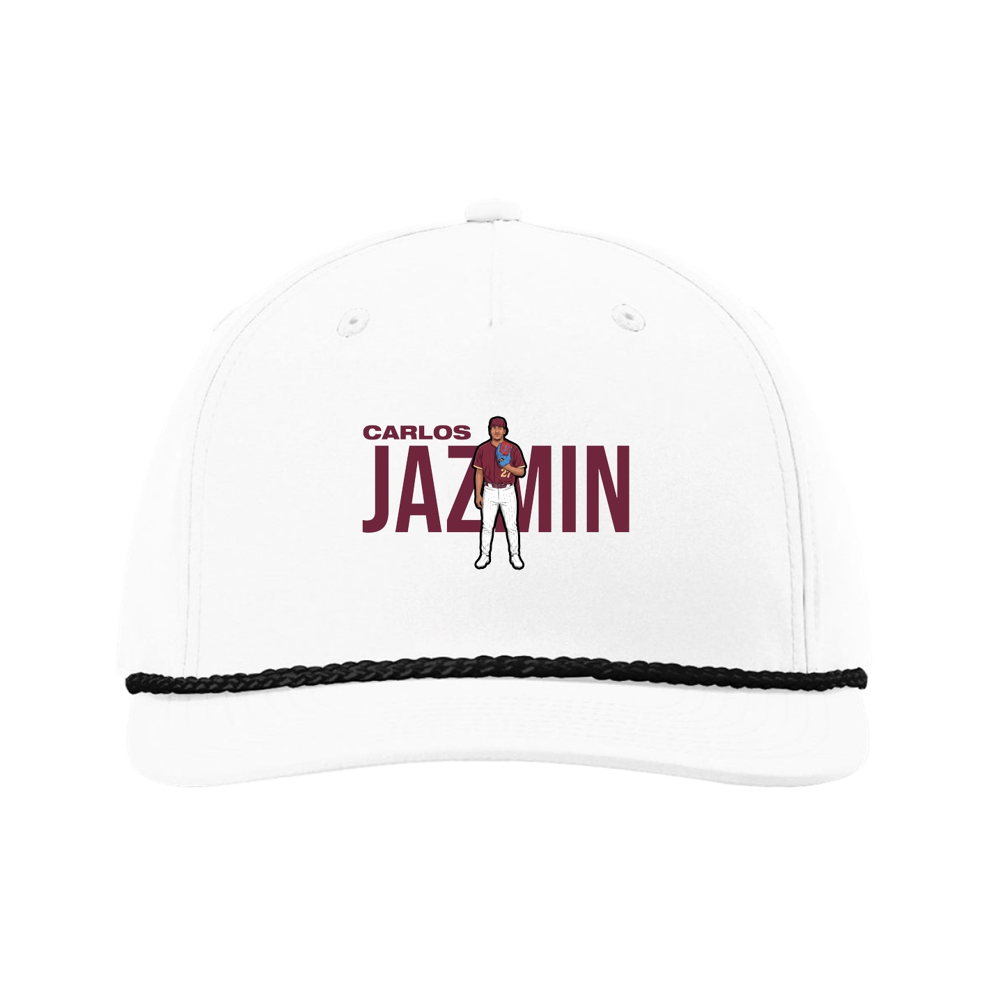 Five-Panel Classic Rope Cap — Player Name in White