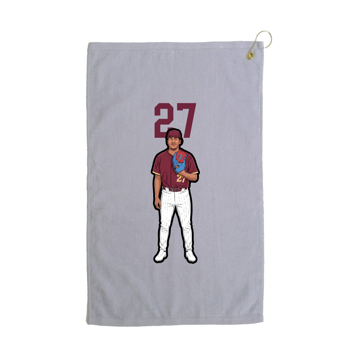 Golf Towel — Number Top in Grey