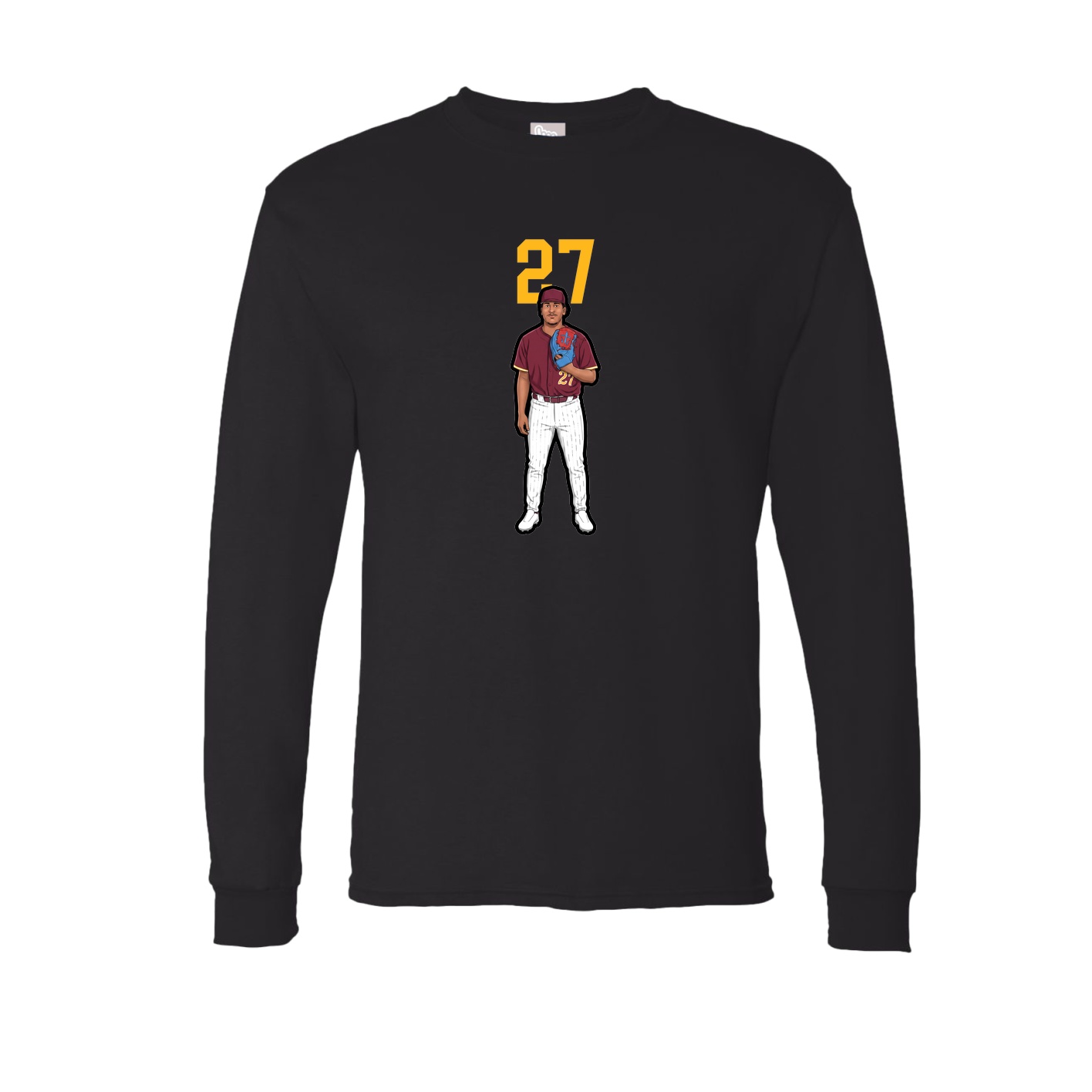 Long Sleeve Tee — Number Top in Black