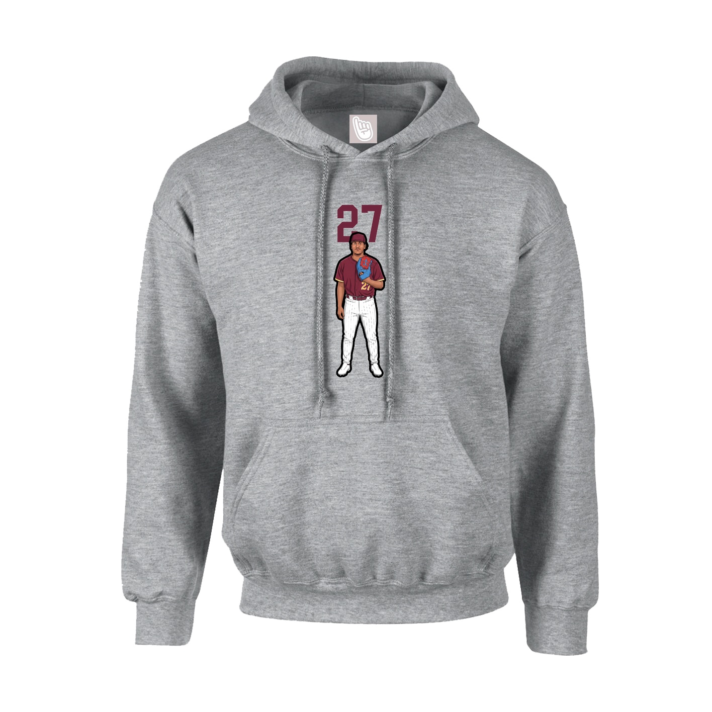 Hoodie — Number Top in Grey