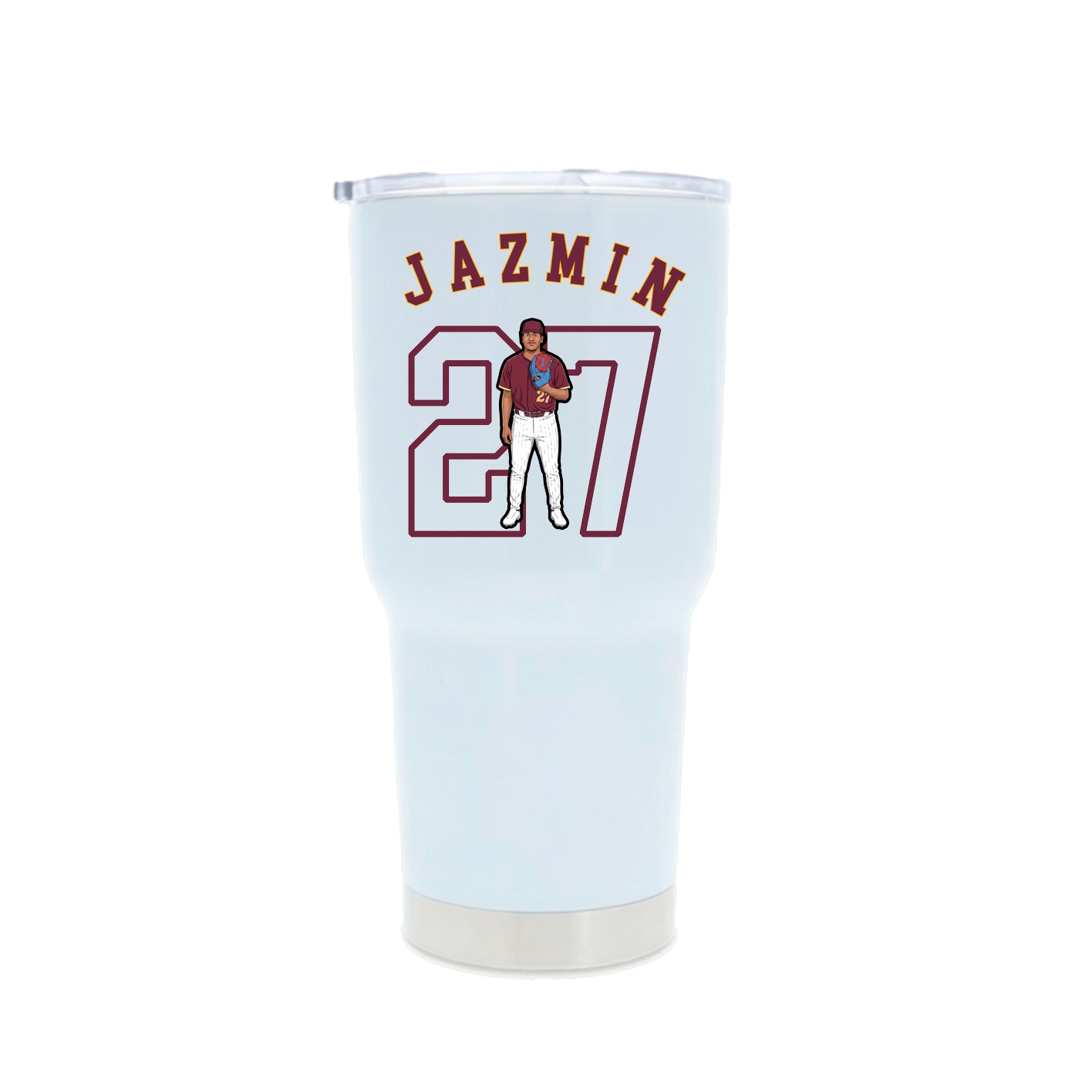 30oz Stainless Steel Tumbler — Shirsey Arch in White