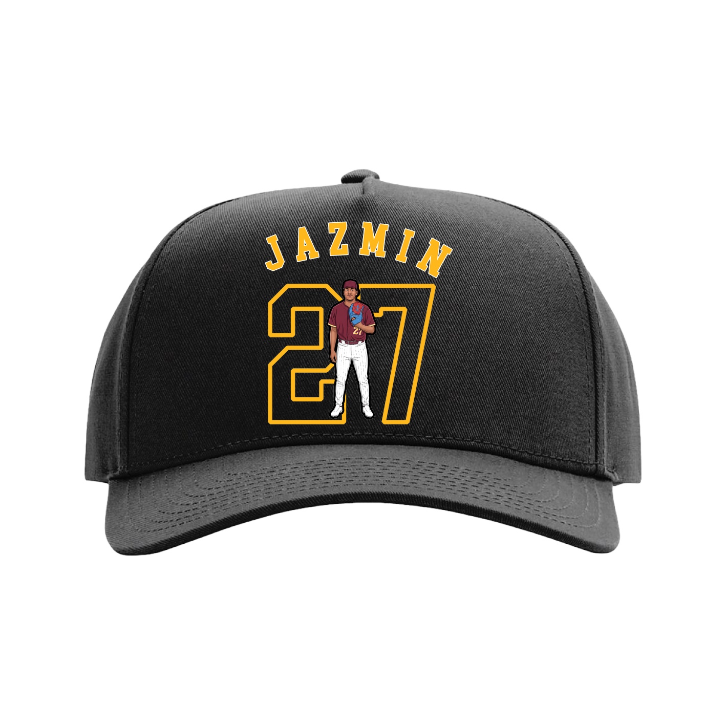 Full Fabric Five-Panel Champ Cap — Shirsey Arch in Black