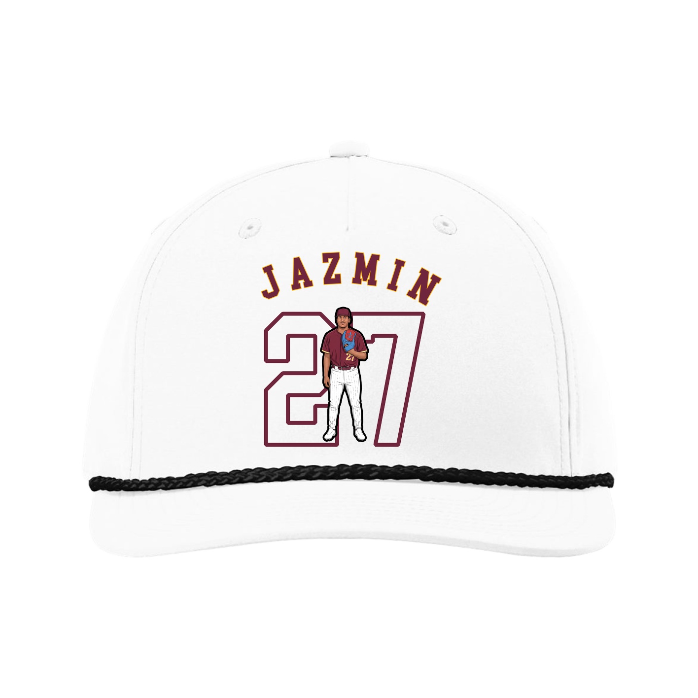 Five-Panel Classic Rope Cap — Shirsey Arch in White