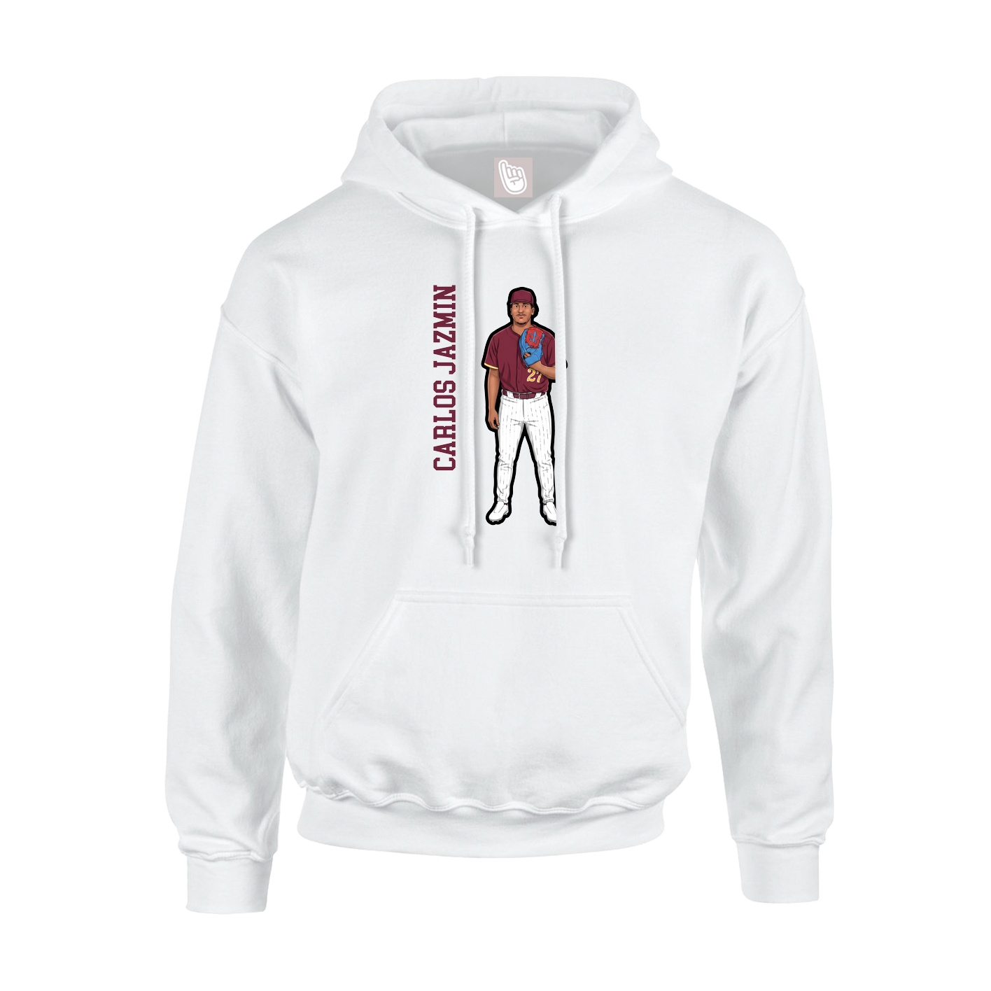Youth Hoodie — Name Vertical in White