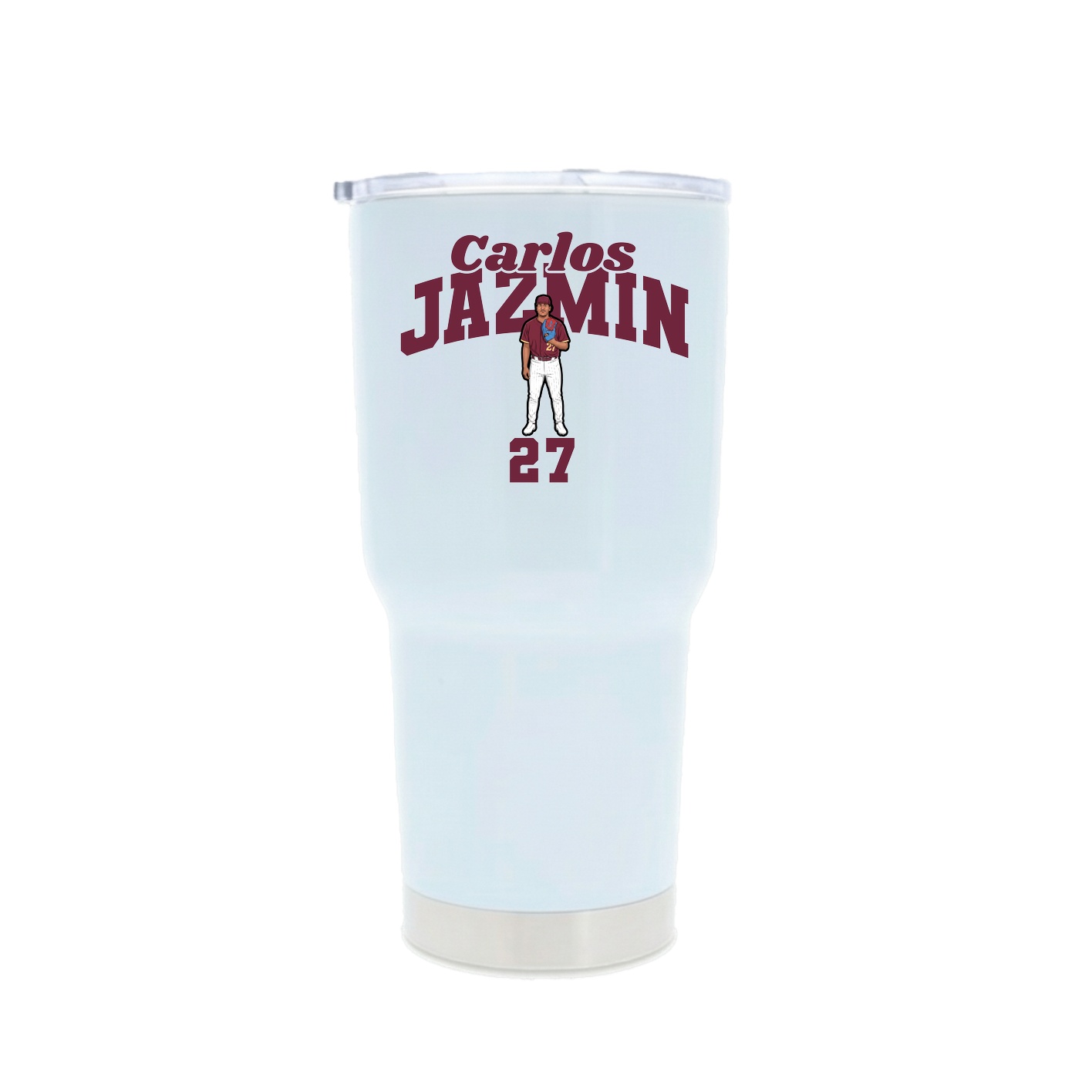 30oz Stainless Steel Tumbler — Signature Arch in White