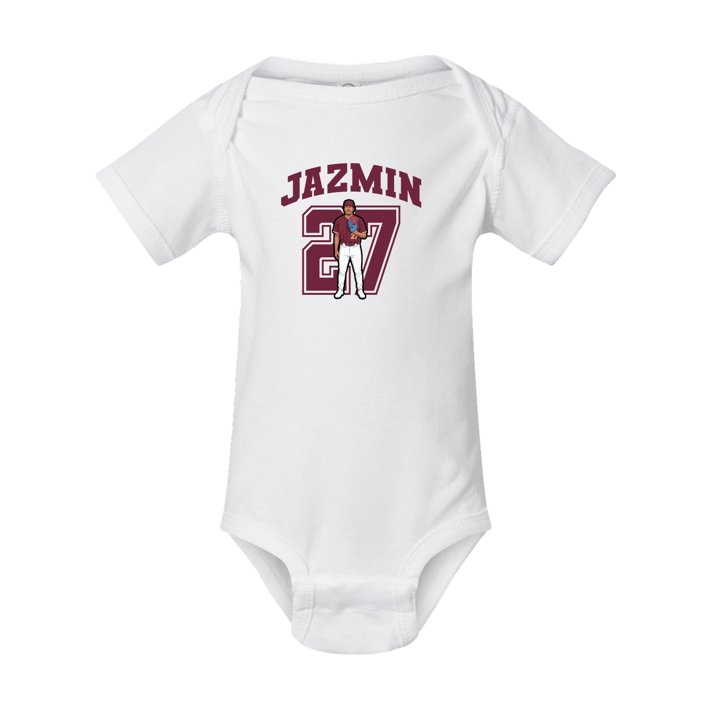 Baby Onesie — Number in White