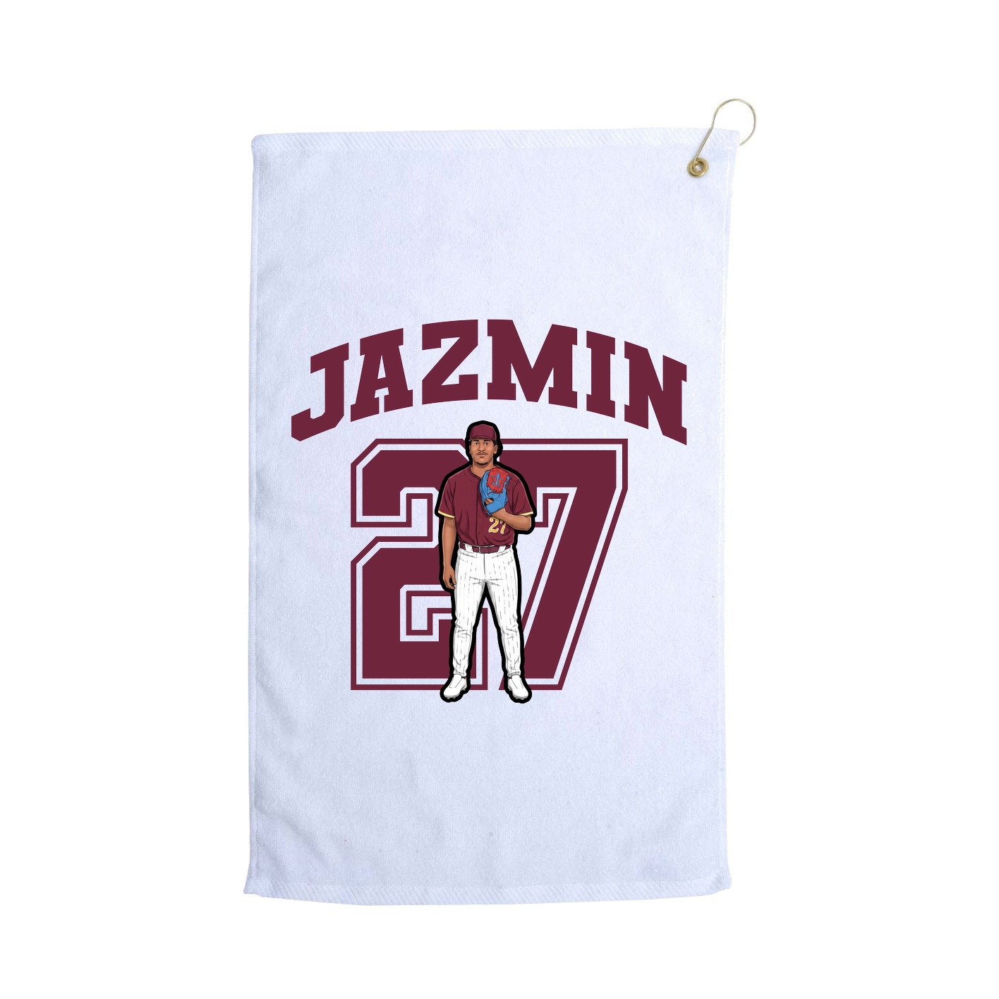 Golf Towel — Number in White