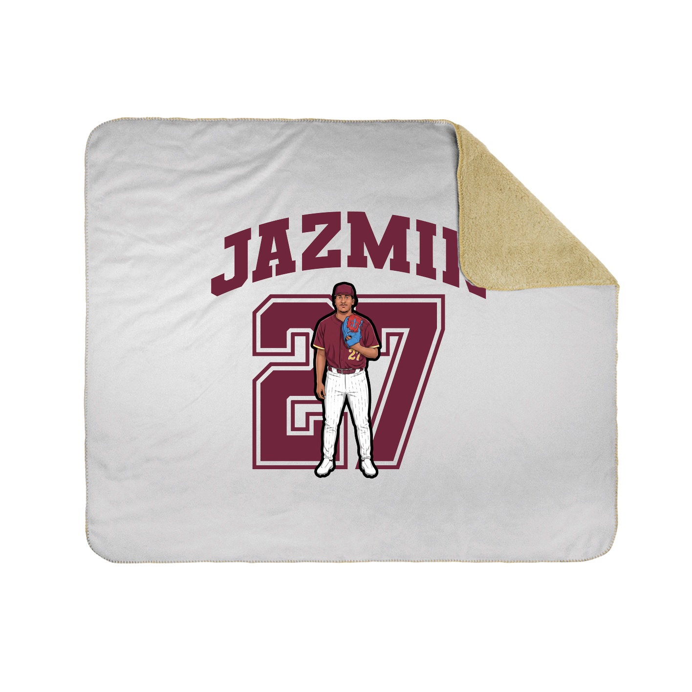 Throw Blanket — Number in White