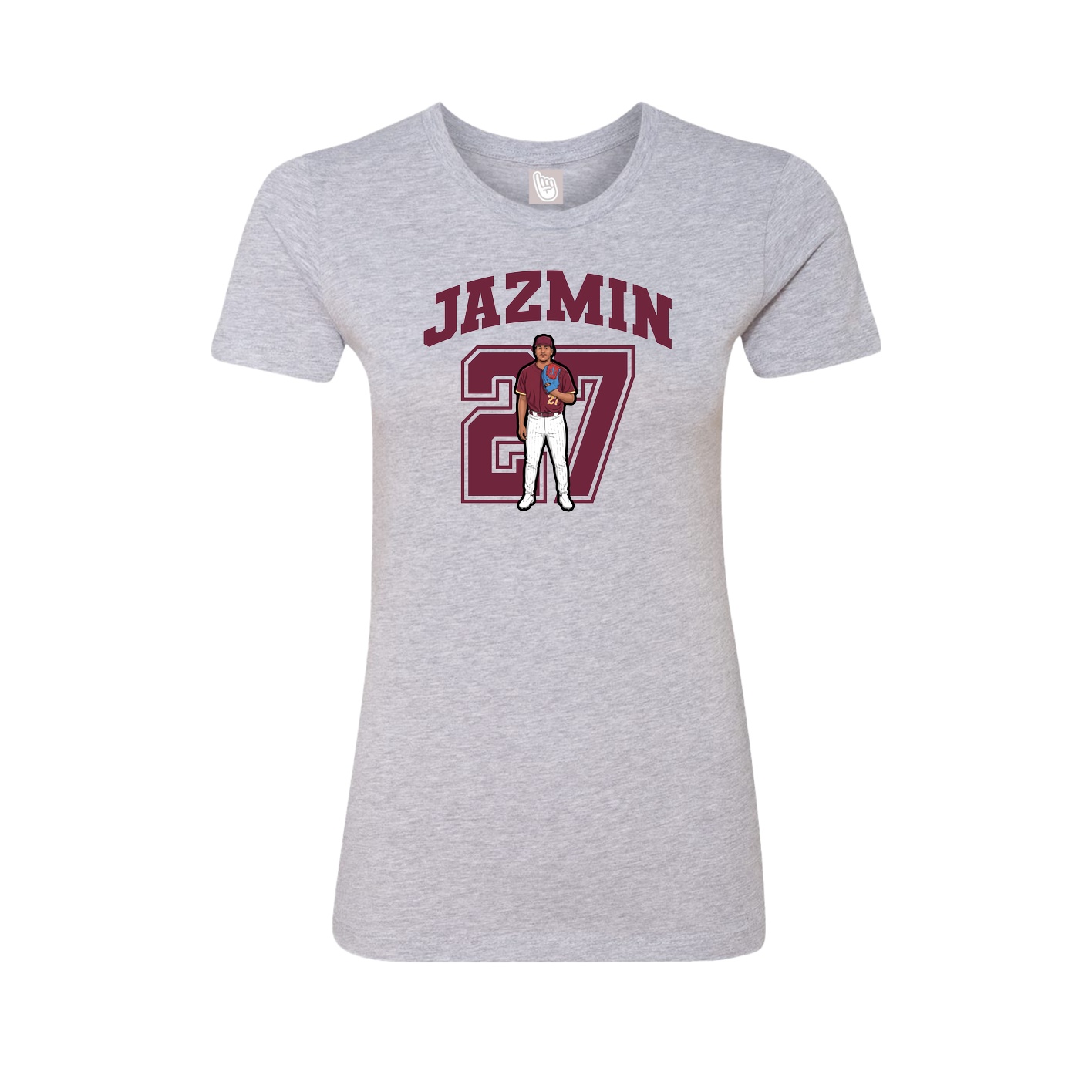 Fitted Women's Tee — Number in Grey