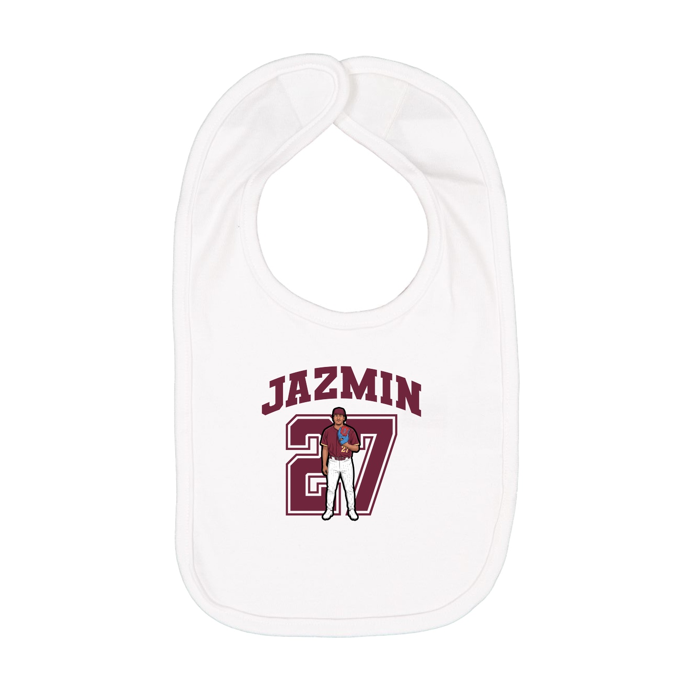 Infant Bib — Number in White