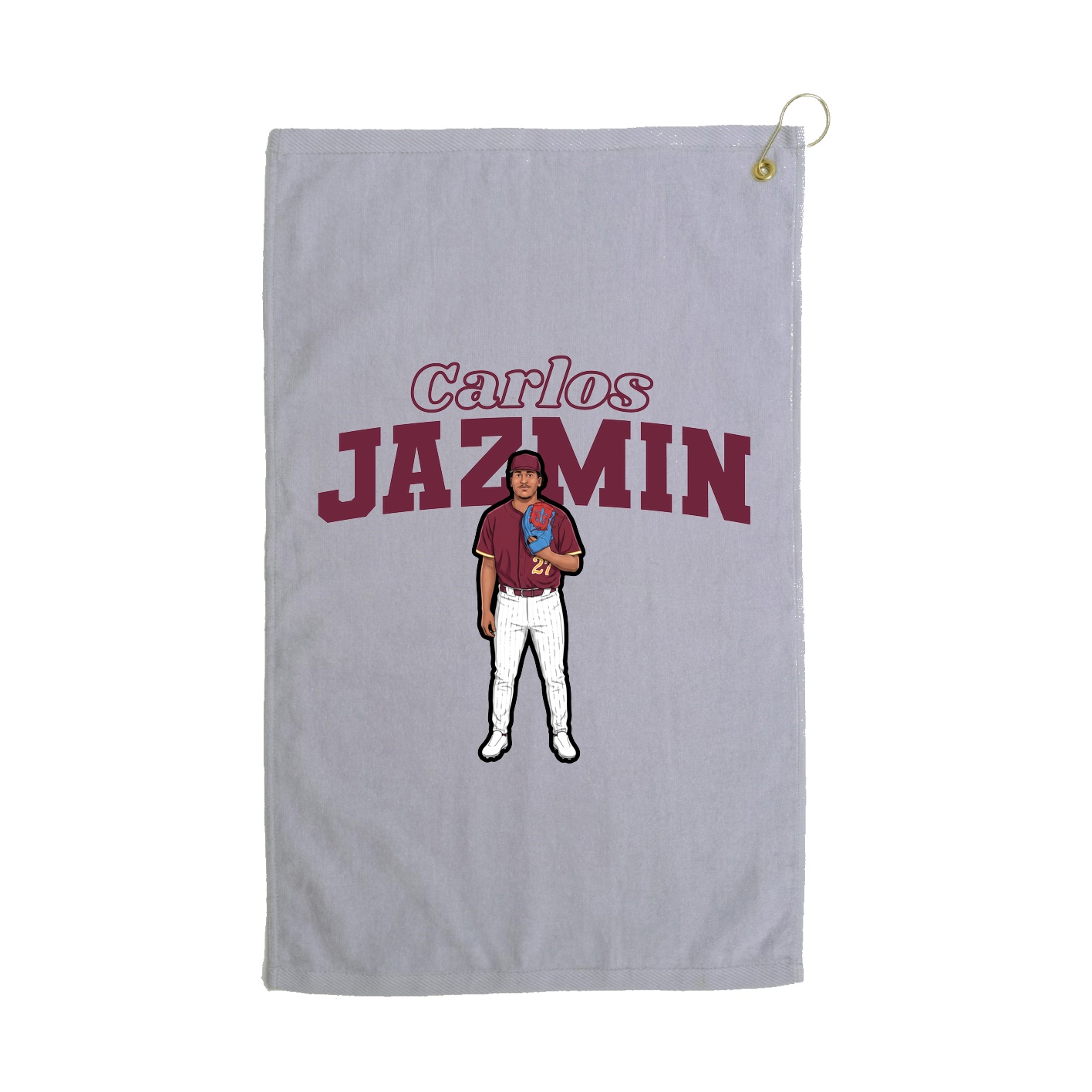 Golf Towel — Name Arch in Grey