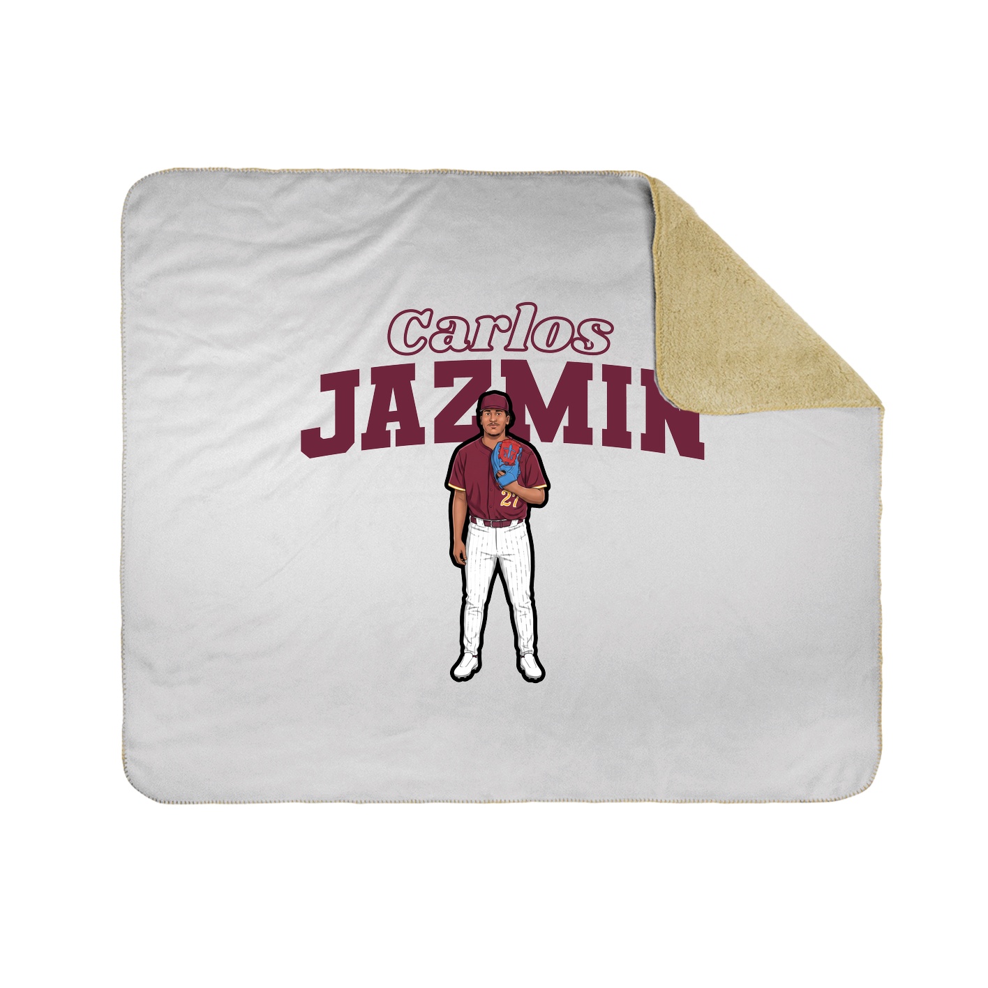 Throw Blanket — Name Arch in White
