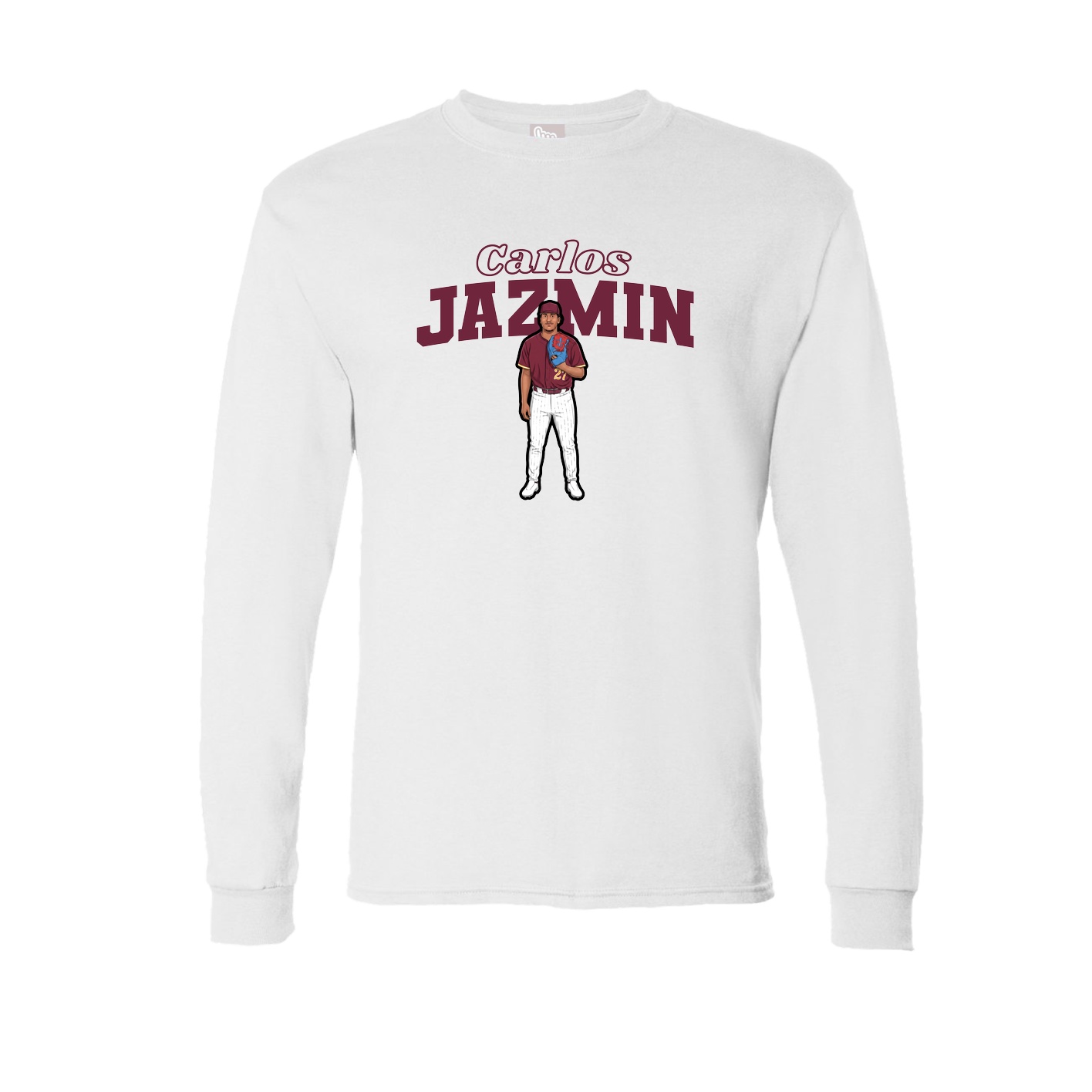 Long Sleeve Tee — Name Arch in White