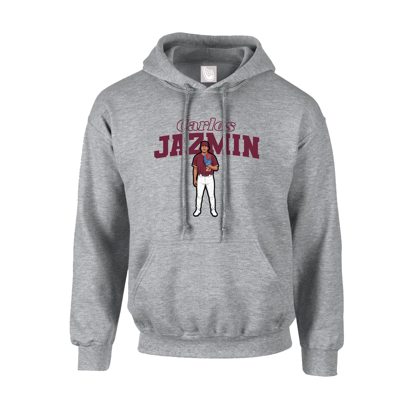 Youth Hoodie — Name Arch in Grey
