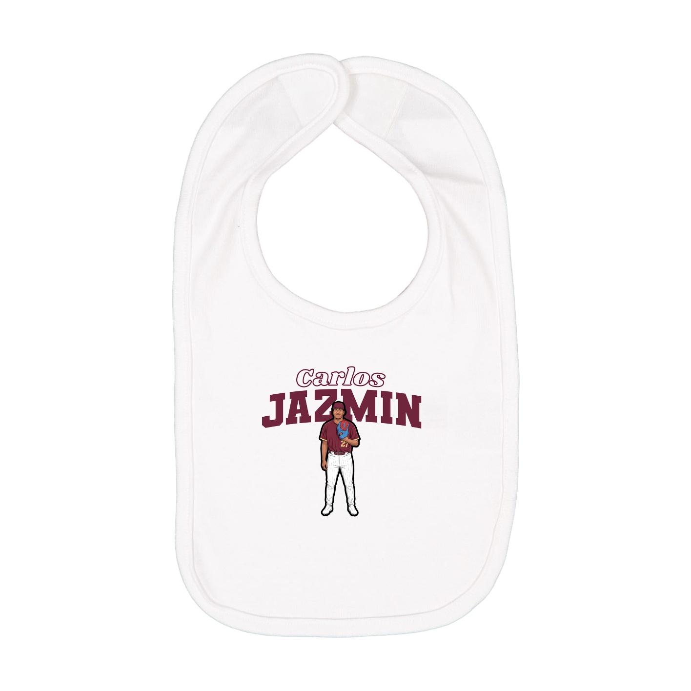 Infant Bib — Name Arch in White
