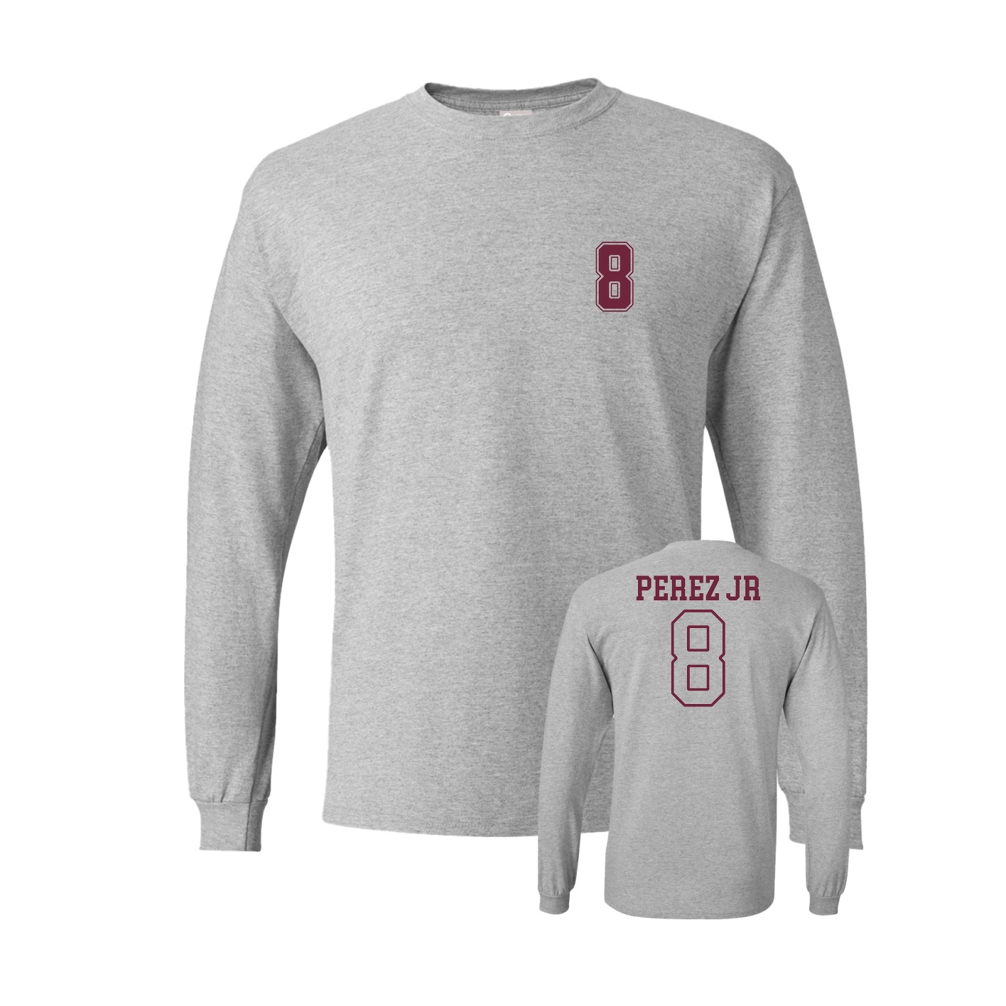Long Sleeve Tee — Chest Back in Grey